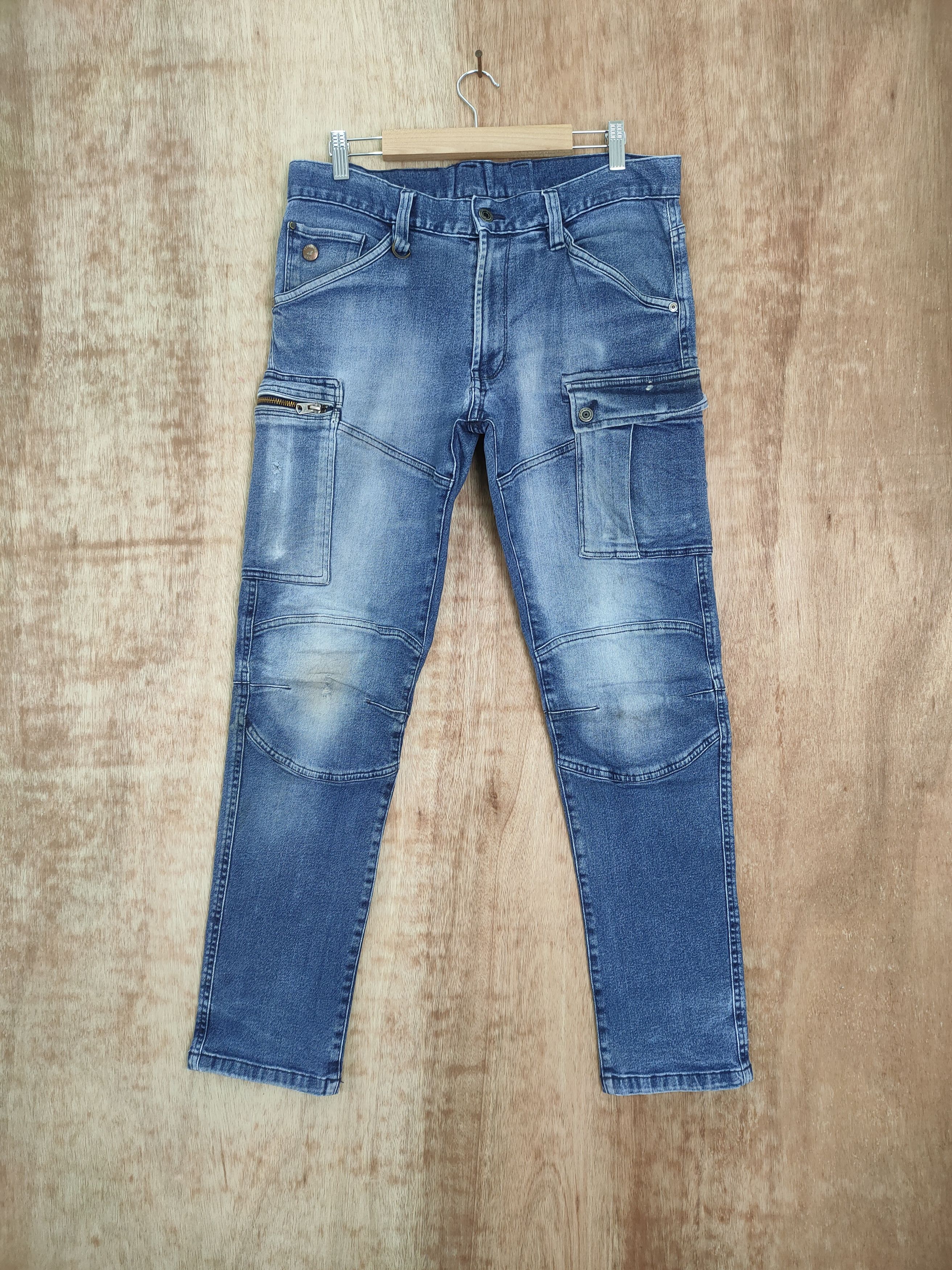 FRONTEER IZ FRONTIER FADED JEANS CARGO PANTS Size US 33 - 1 Thumbnail