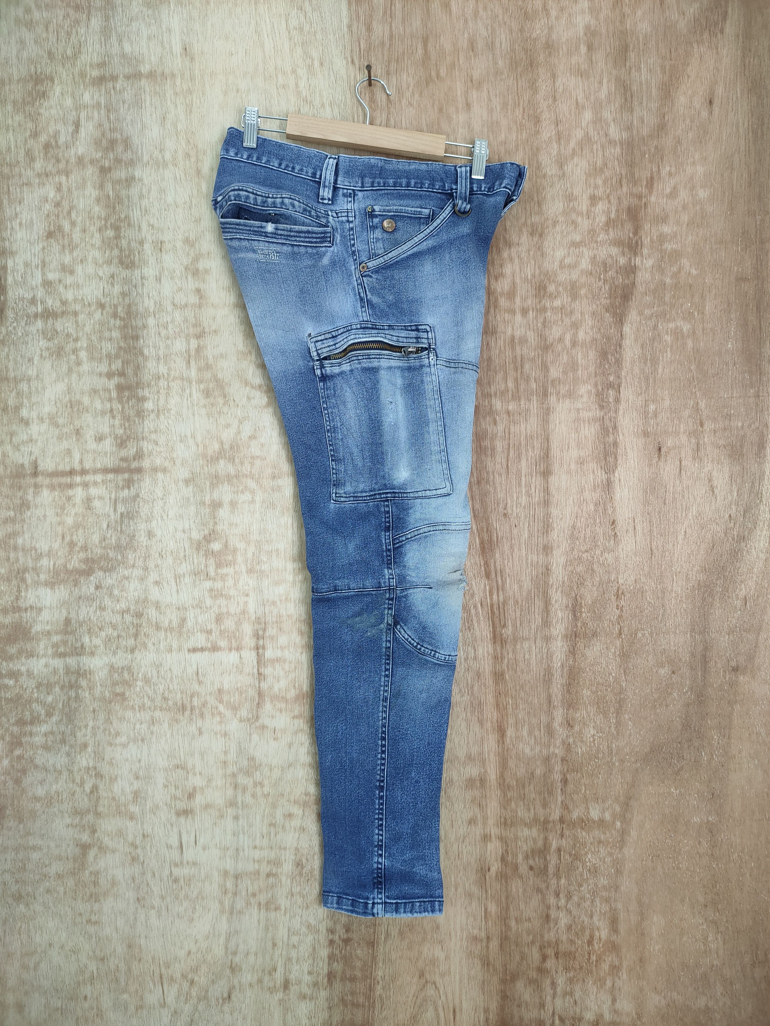 FRONTEER IZ FRONTIER FADED JEANS CARGO PANTS Size US 33 - 10 Thumbnail