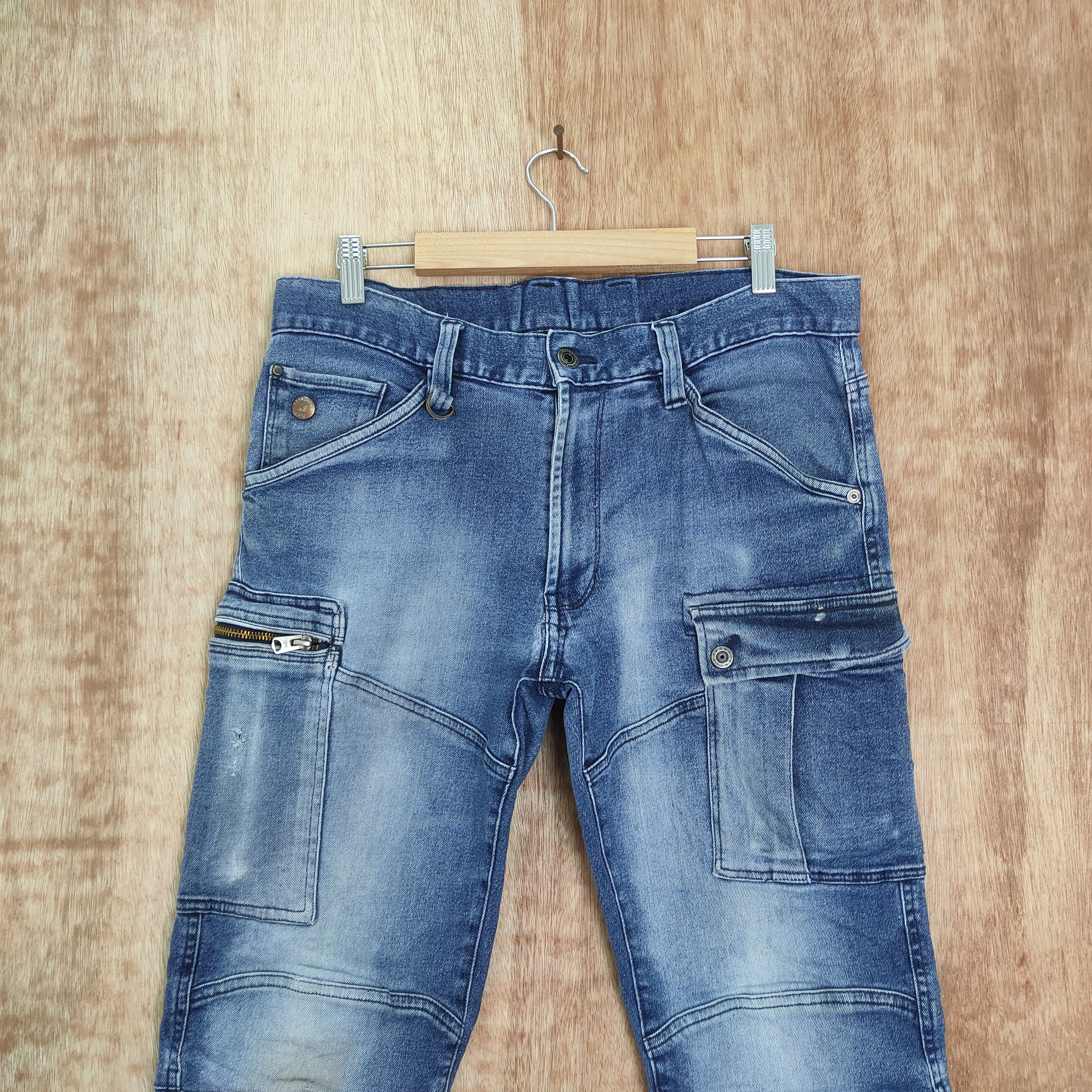 FRONTEER IZ FRONTIER FADED JEANS CARGO PANTS Size US 33 - 2 Thumbnail