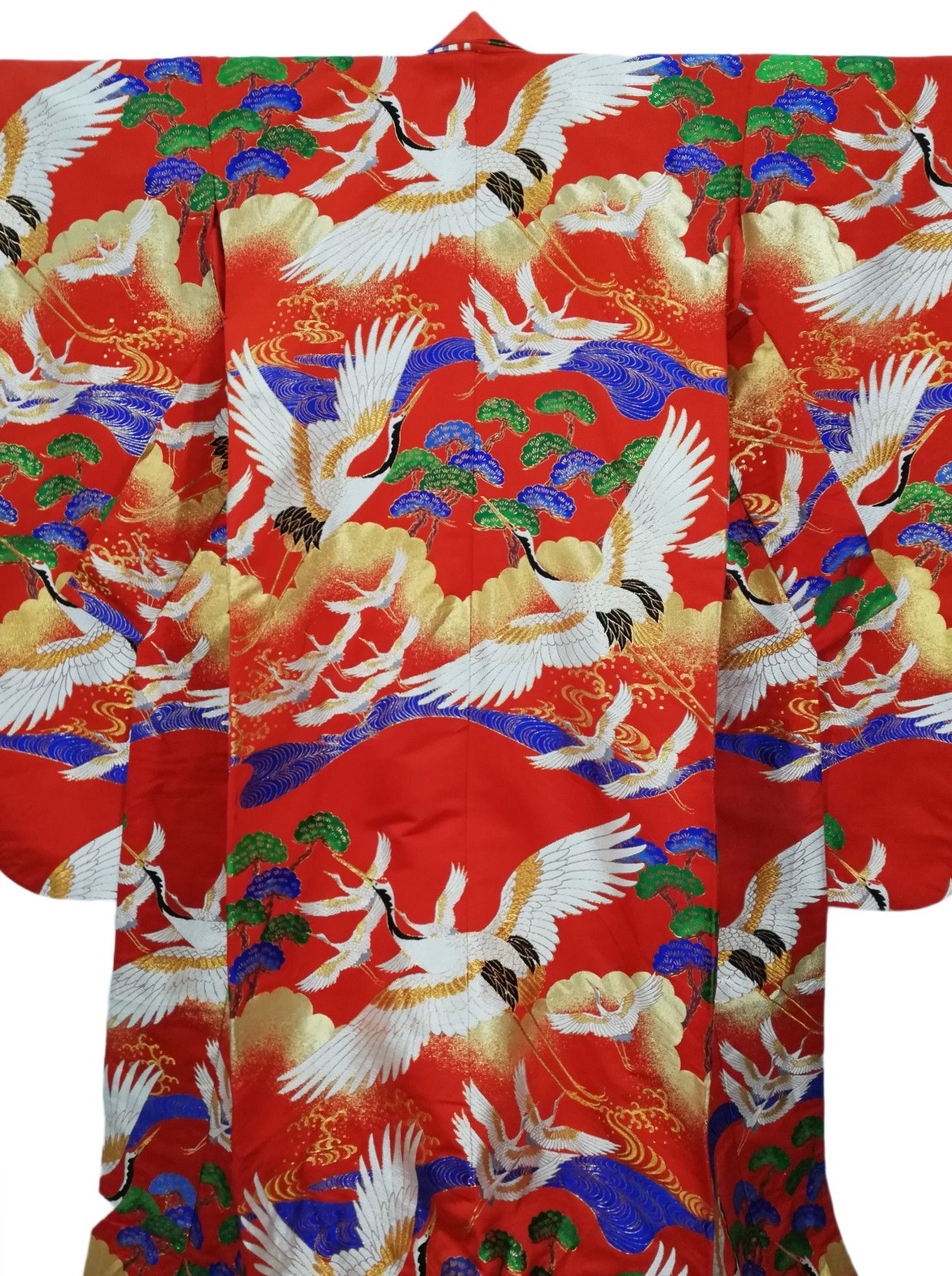 Japanese Brand 🔥Framed Vintage Japanese 🇯🇵 Ceremonial Wedding Kimono Size US L / EU 52-54 / 3 - 2 Thumbnail