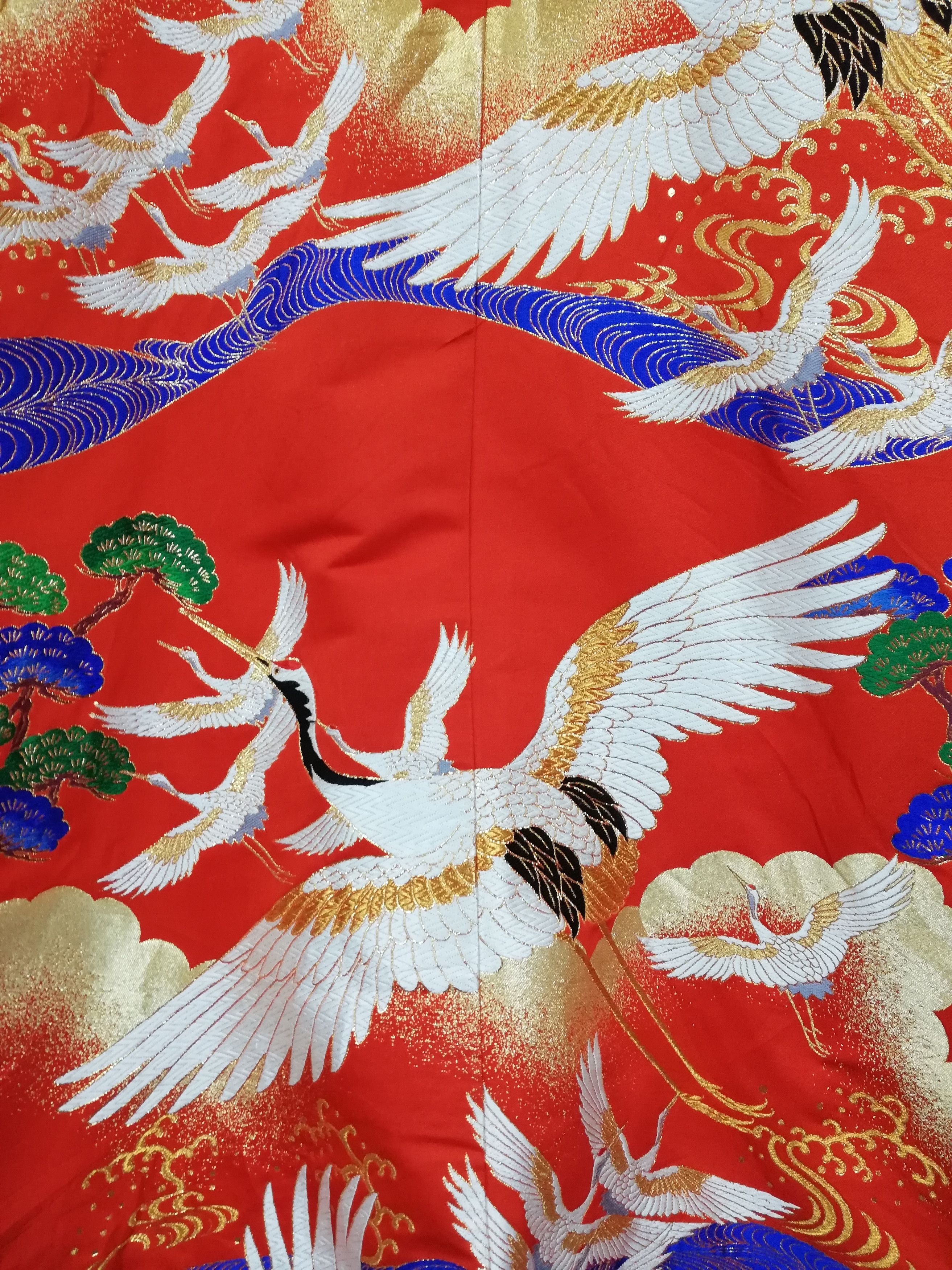 Japanese Brand 🔥Framed Vintage Japanese 🇯🇵 Ceremonial Wedding Kimono Size US L / EU 52-54 / 3 - 8 Thumbnail
