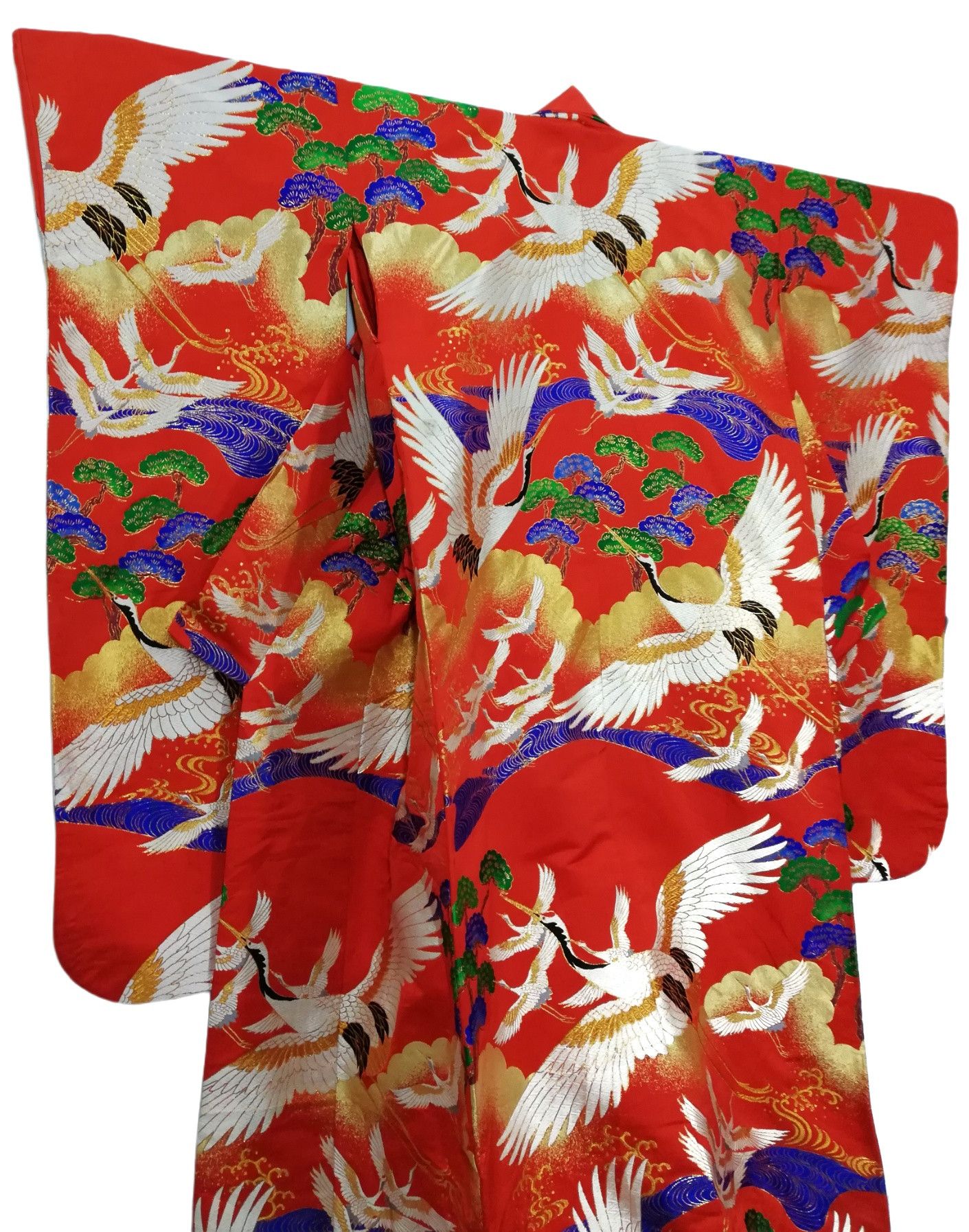 Japanese Brand 🔥Framed Vintage Japanese 🇯🇵 Ceremonial Wedding Kimono Size US L / EU 52-54 / 3 - 5 Thumbnail