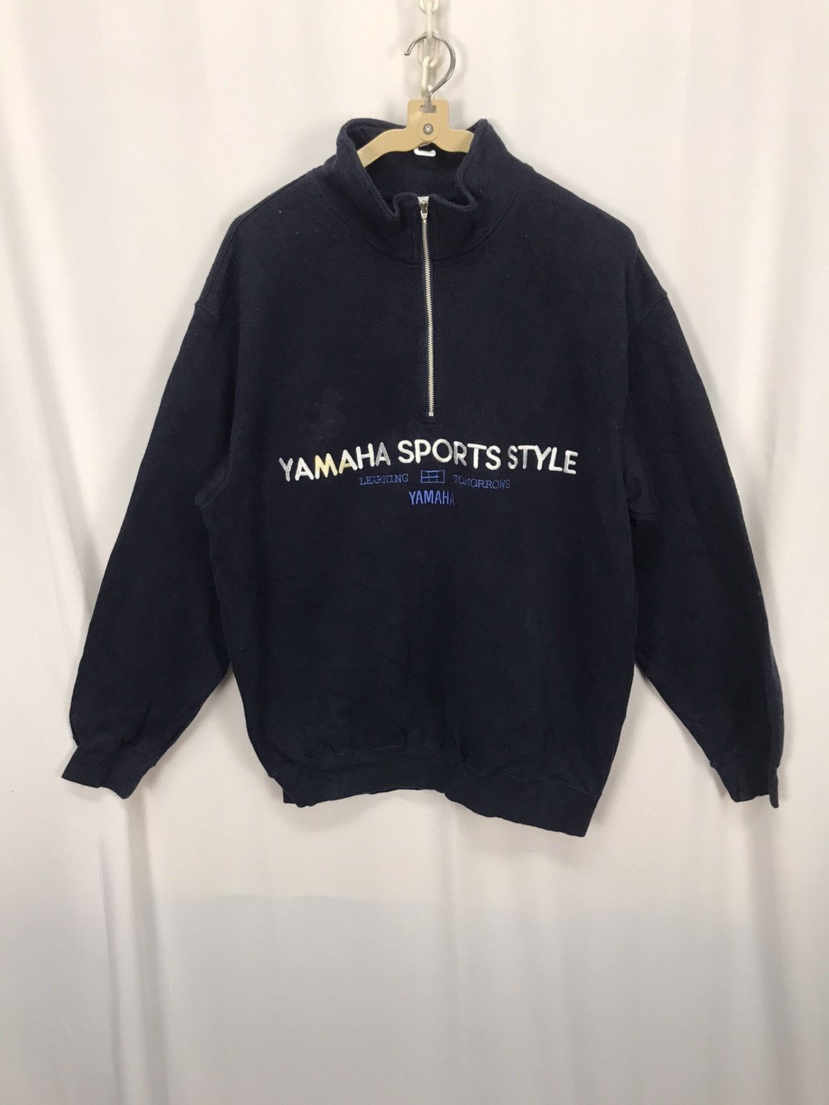 Japanese Brand × Vintage × Yamaha Vintage spellout Yamaha half zipper sweatshirt Size US M / EU 48-50 / 2 - 6 Thumbnail