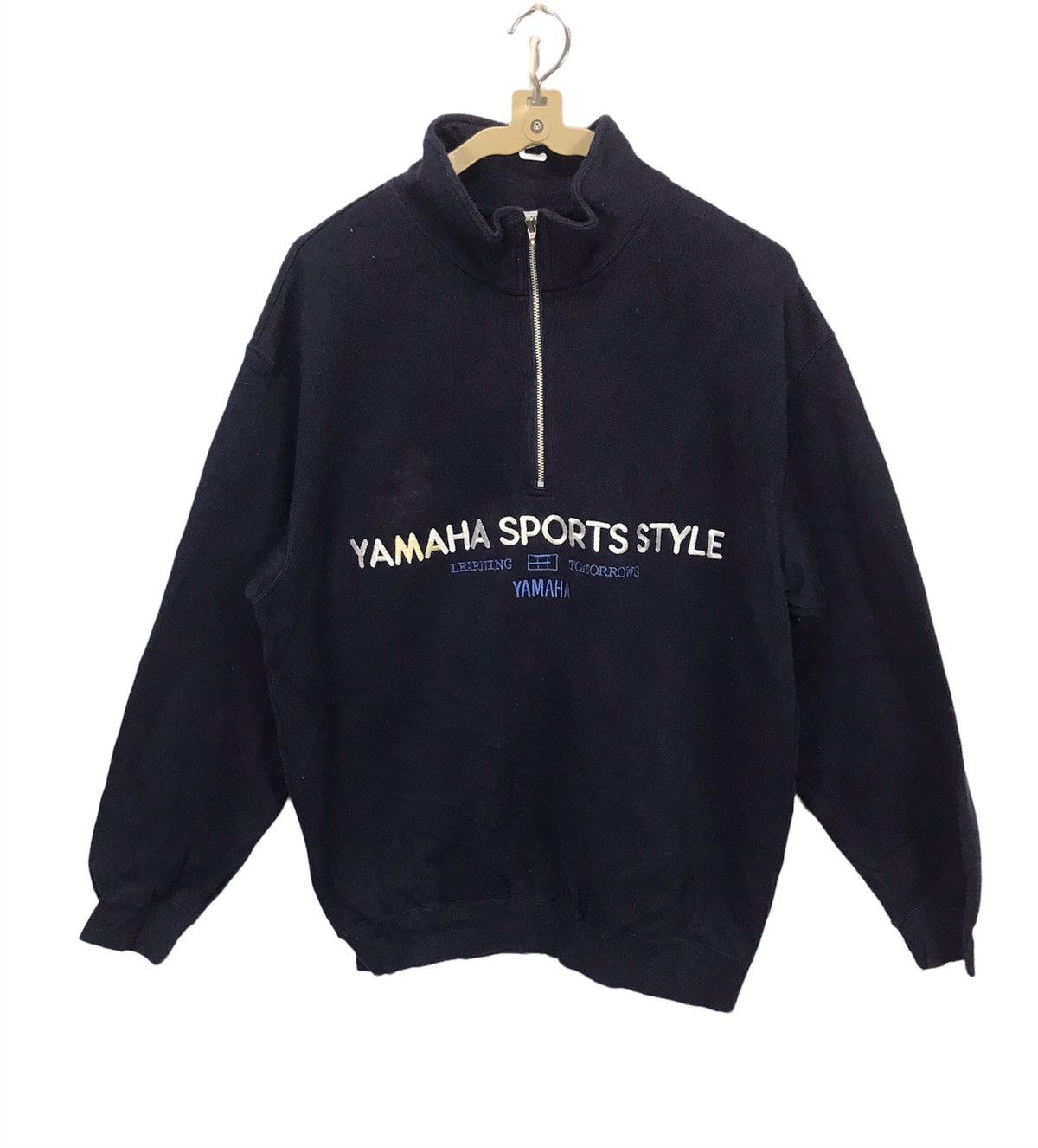 image of Vintage Spellout Yamaha Half Zipper Sweatshirt, Men's (Size Medium)