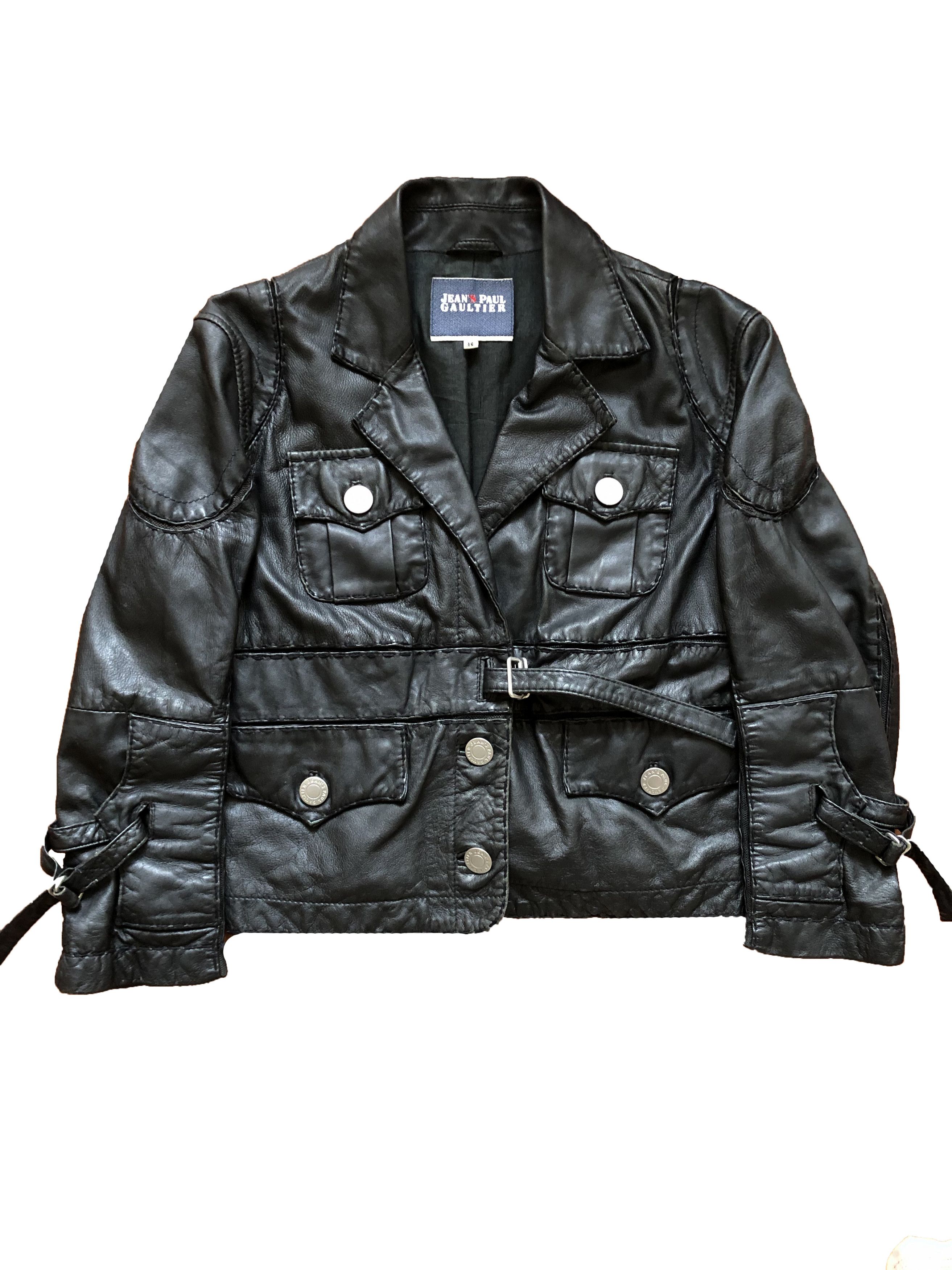 Jean Paul Gaultier Jean Paul Gaultier 00 Leather Strapped Biker Boxy Jacket Size M / US 6-8 / IT 42-44 - 3 Thumbnail