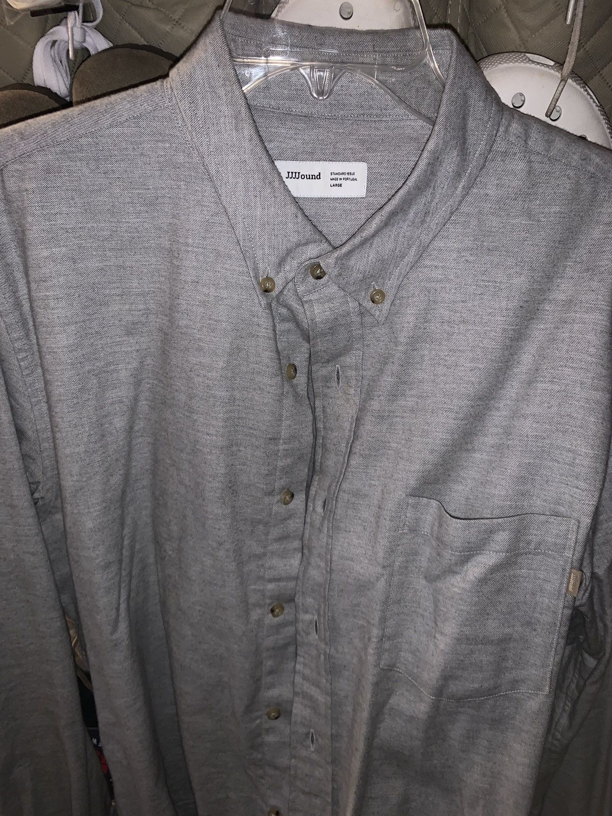 image of Jjjjound Flannel Grey Made In Portugal, Men's (Size Large)