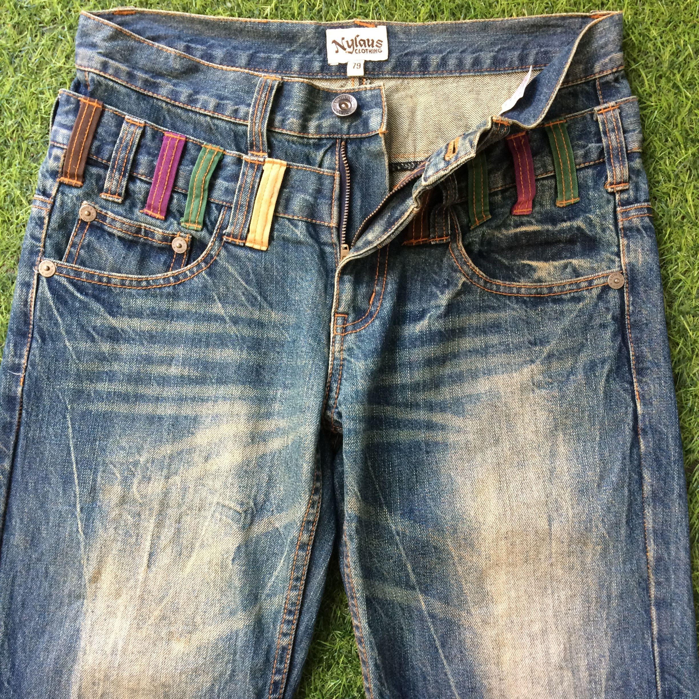 Japanese Brand Japanese Double Waist Denim Jeans Pants #D-523 Size US 29 - 3 Thumbnail
