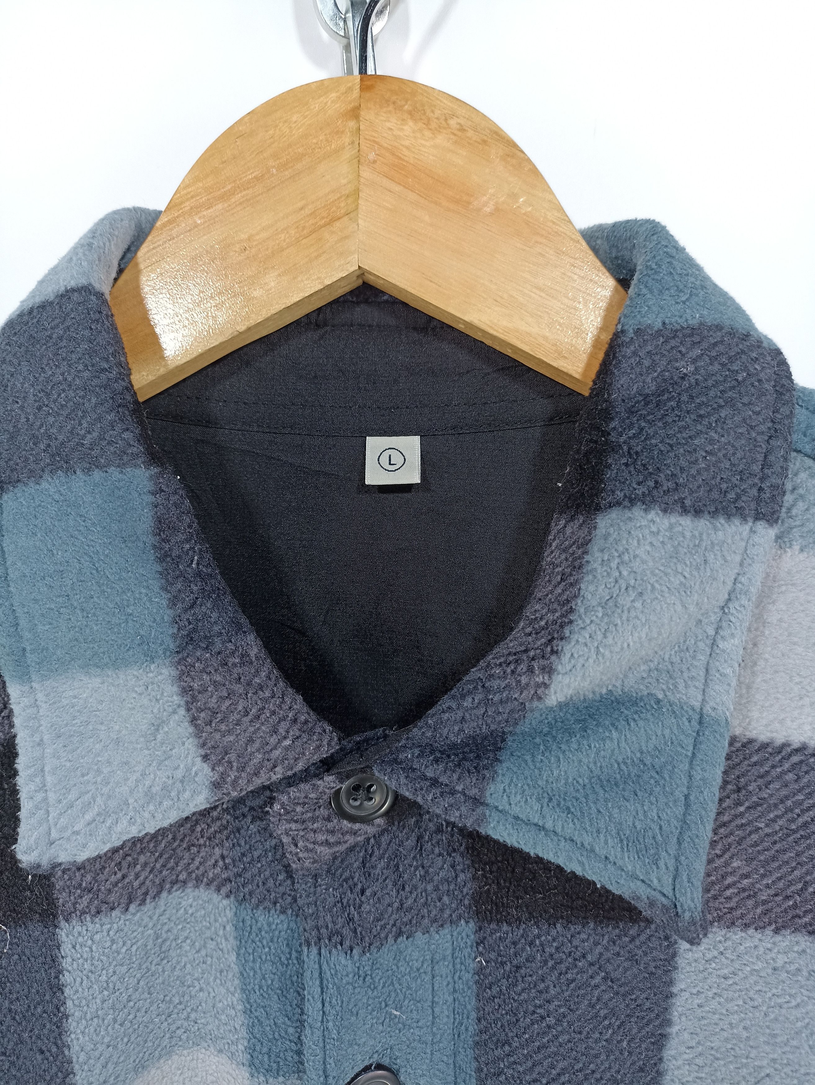 Flannel × Uniqlo × Vintage Vintage Uniqlo Plaid Fleece Shirt Button Up Size US L / EU 52-54 / 3 - 3 Thumbnail
