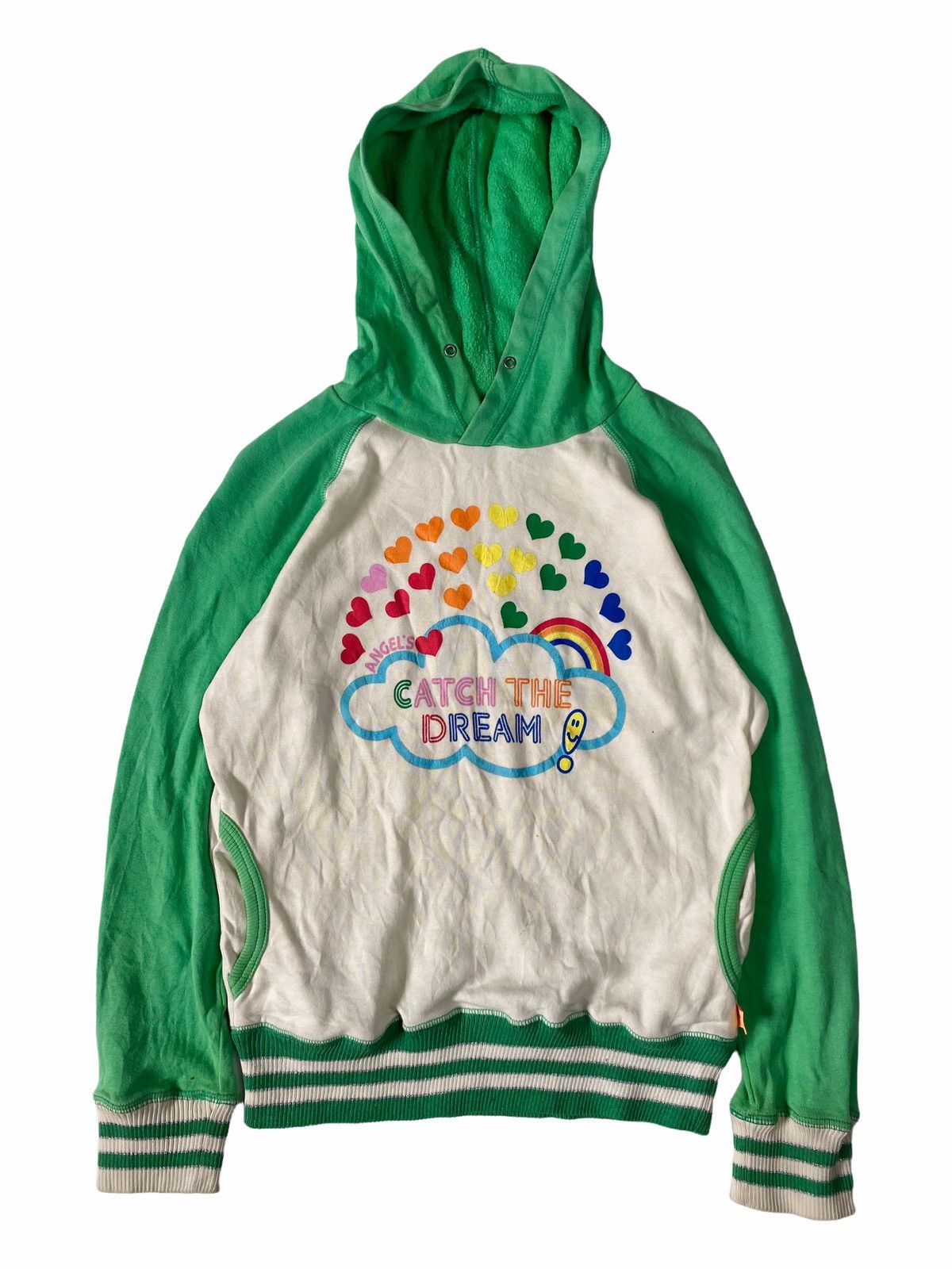 image of 1990S Angel Blue - Lightweight Catch The Dream Hoodie in Green, Men's (Size Small)