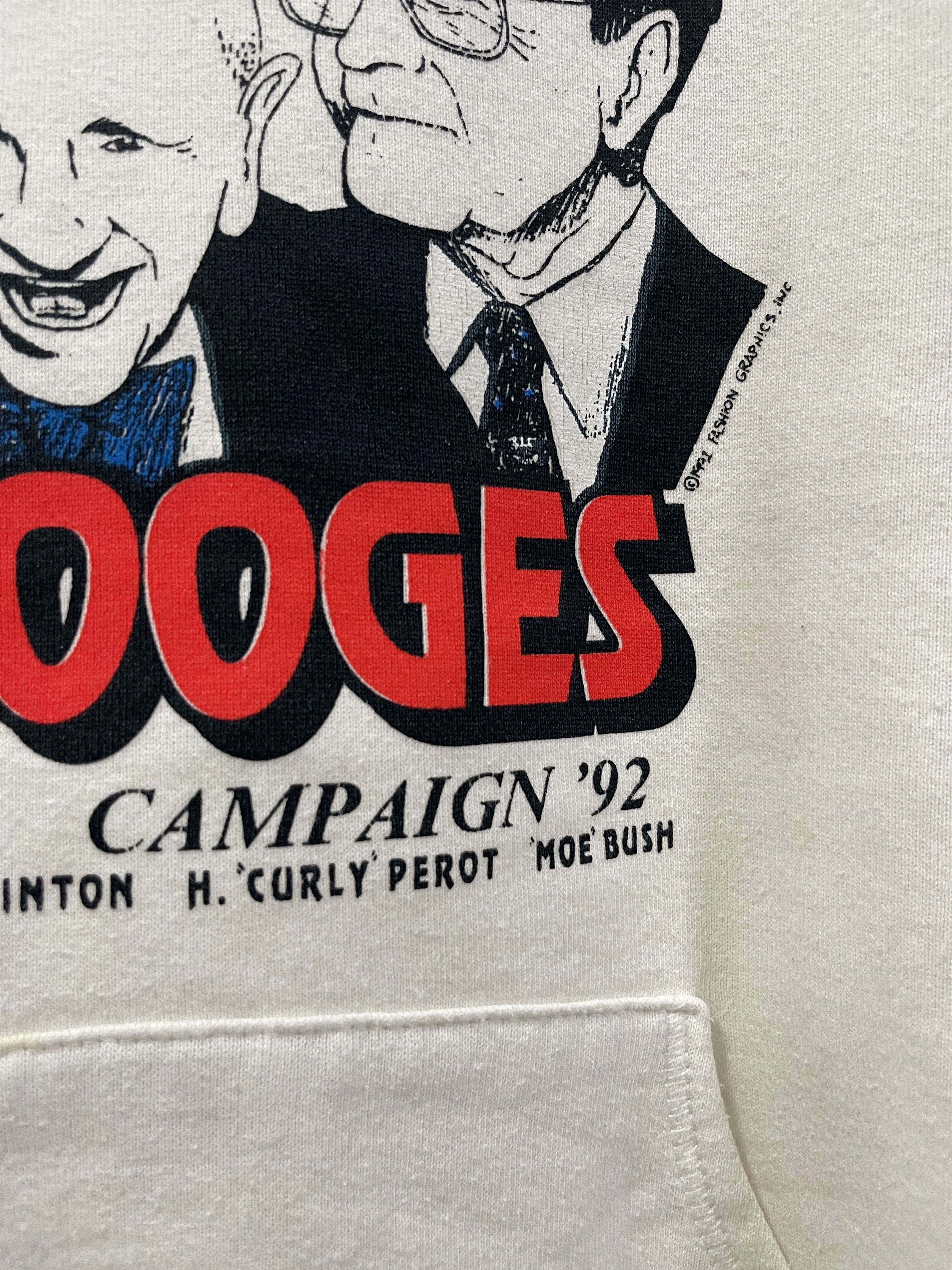 Vintage 1992 Three Stooges Presidential Candidates Parody Hoodie Size US M / EU 48-50 / 2 - 4 Thumbnail