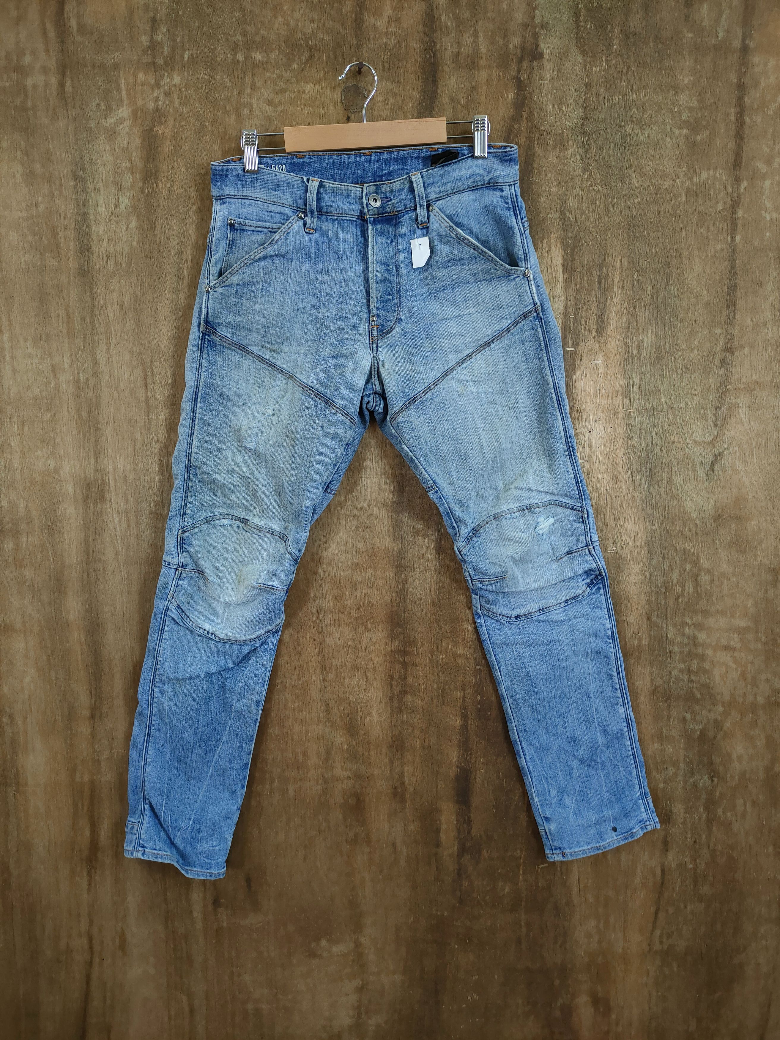 image of Gstar Raw 3D Tapered Distressed Denim Jeans 46-886, Men's (Size 28)