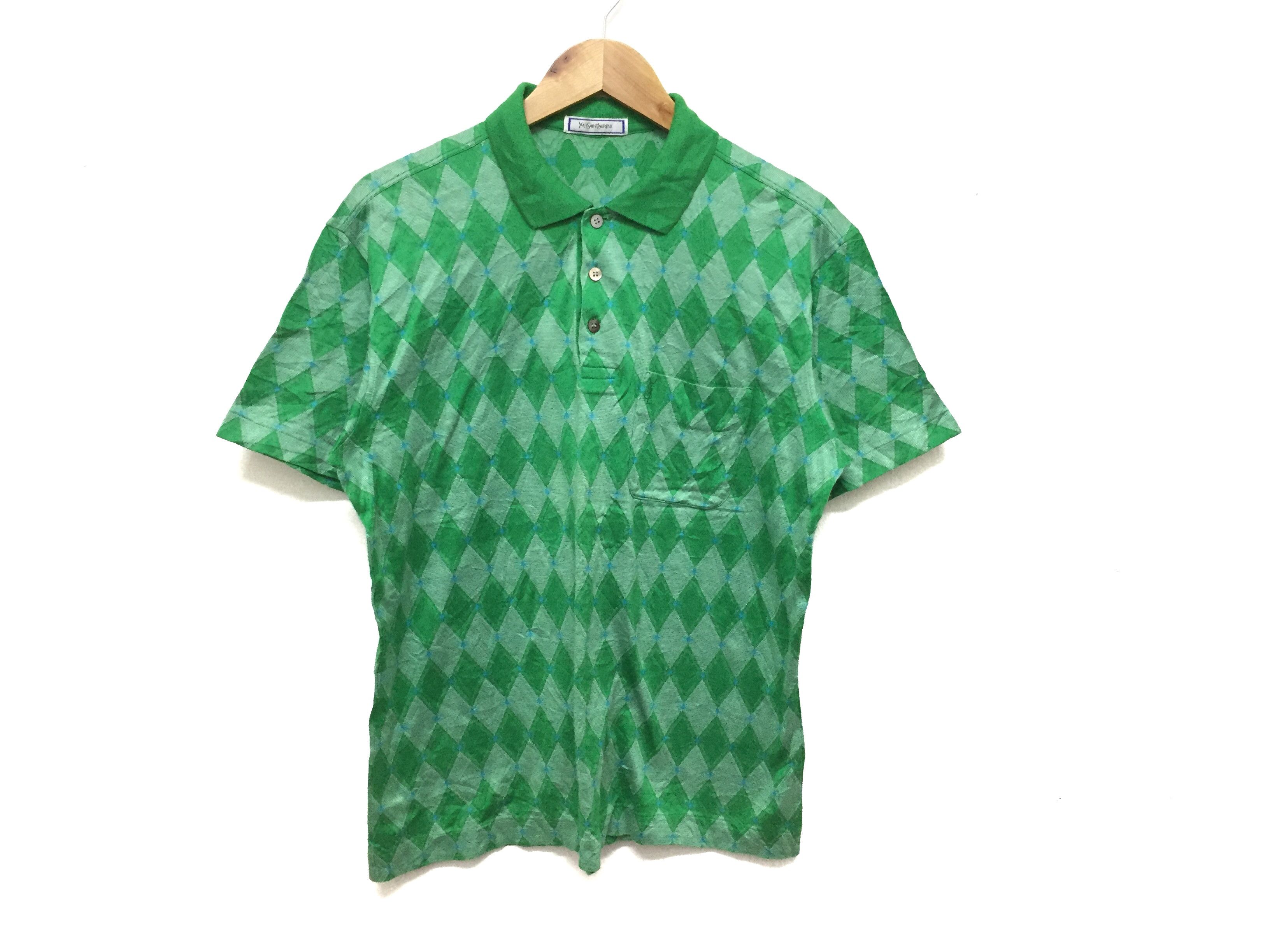 Yves Saint Laurent 90's YSL Ortega Diamond embroidered polo tee Size US M / EU 48-50 / 2 - 2 Thumbnail