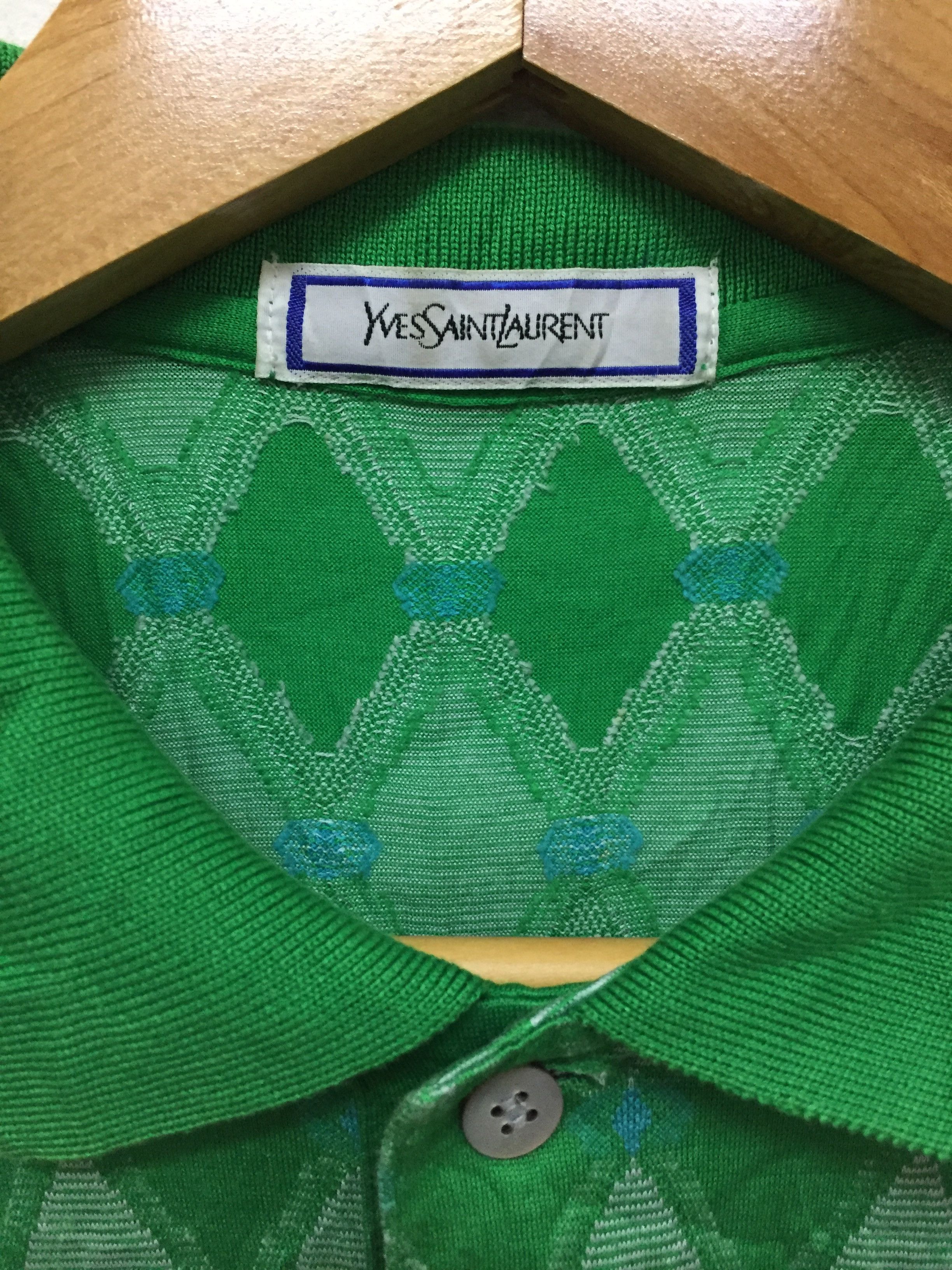 Yves Saint Laurent 90's YSL Ortega Diamond embroidered polo tee Size US M / EU 48-50 / 2 - 7 Thumbnail