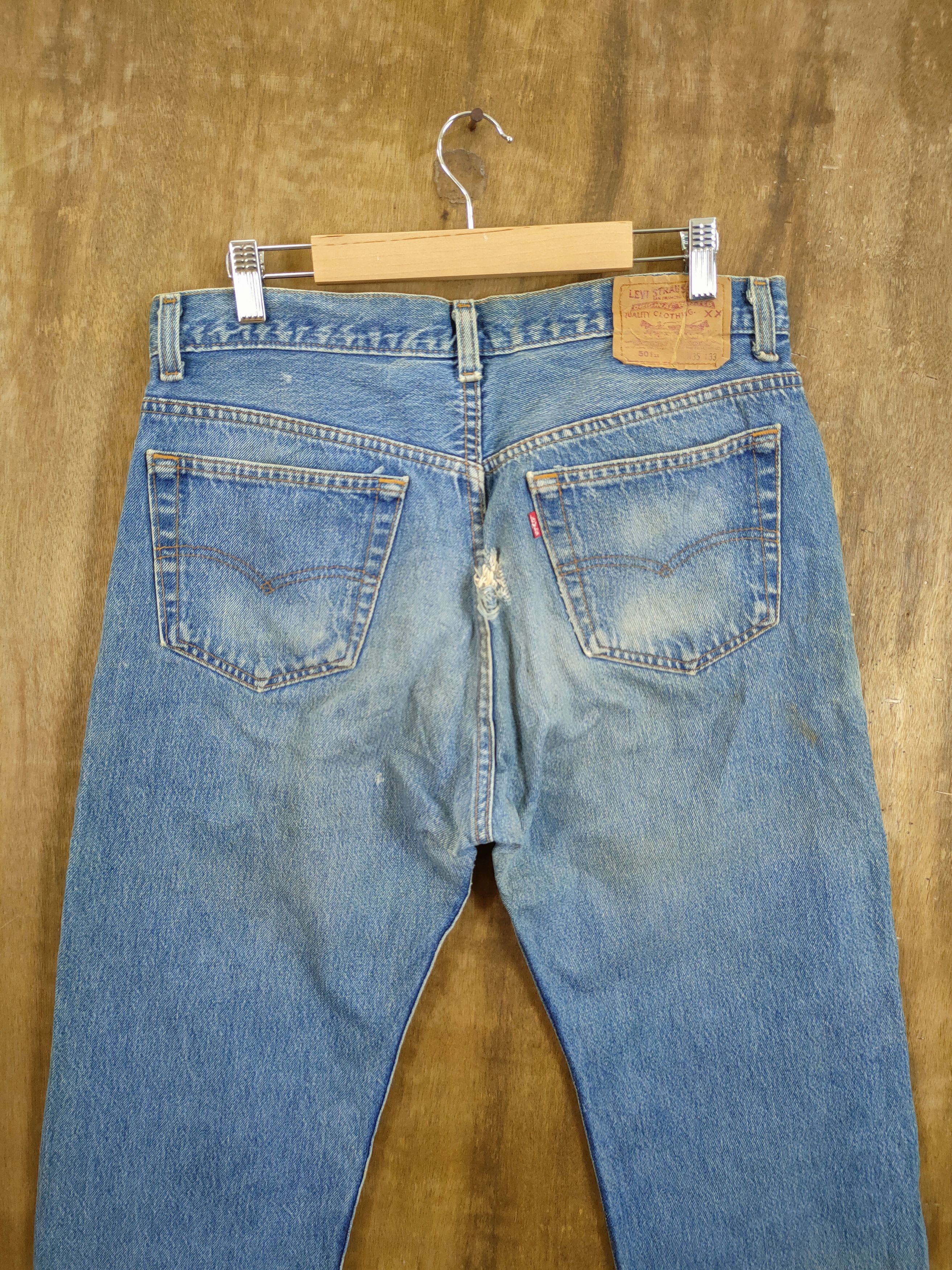Levi's DL Levis 501xx distressed faded vintage denim pants #46-891 Size US 33 - 9 Thumbnail