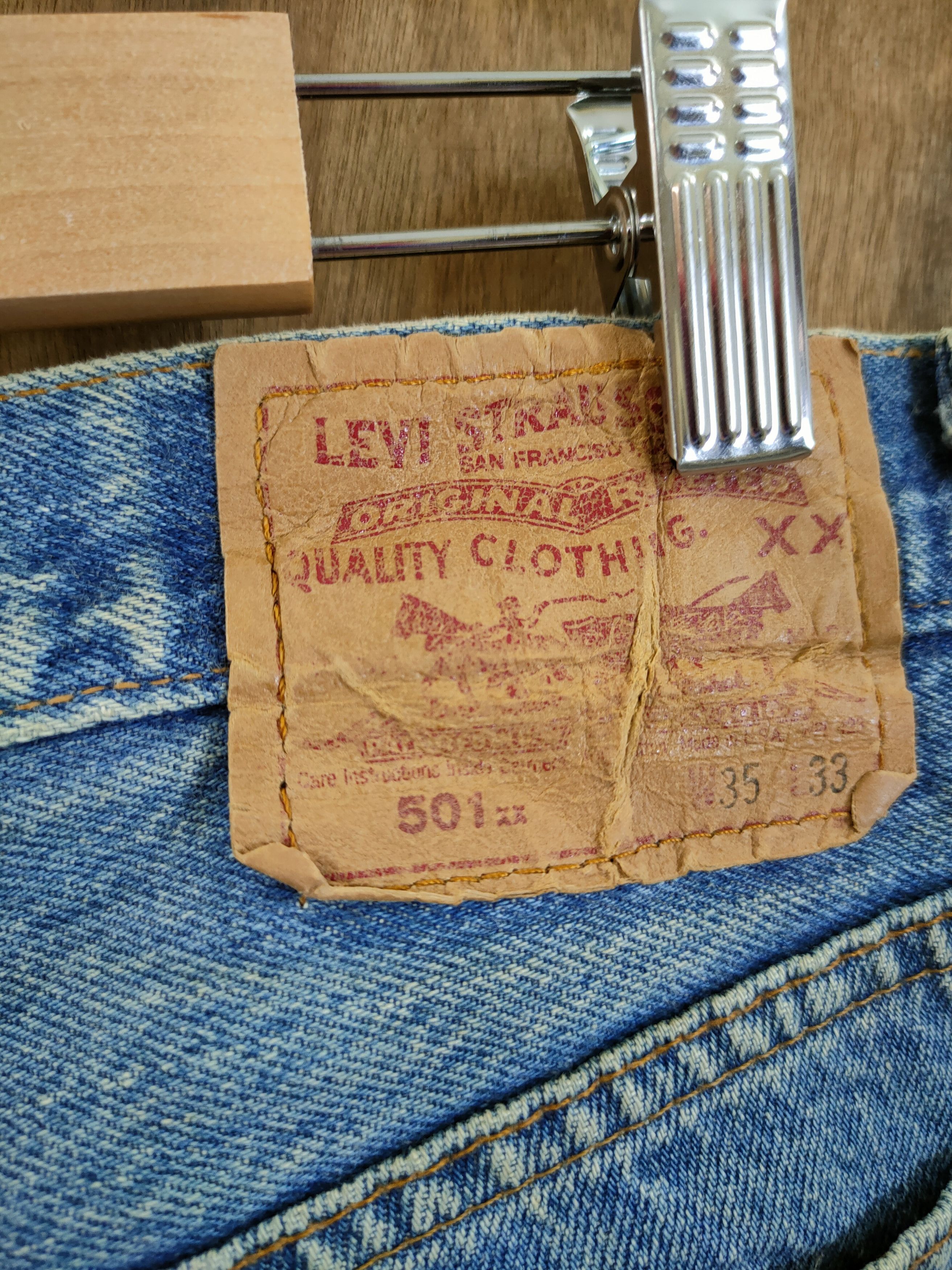 Levi's DL Levis 501xx distressed faded vintage denim pants #46-891 Size US 33 - 11 Thumbnail
