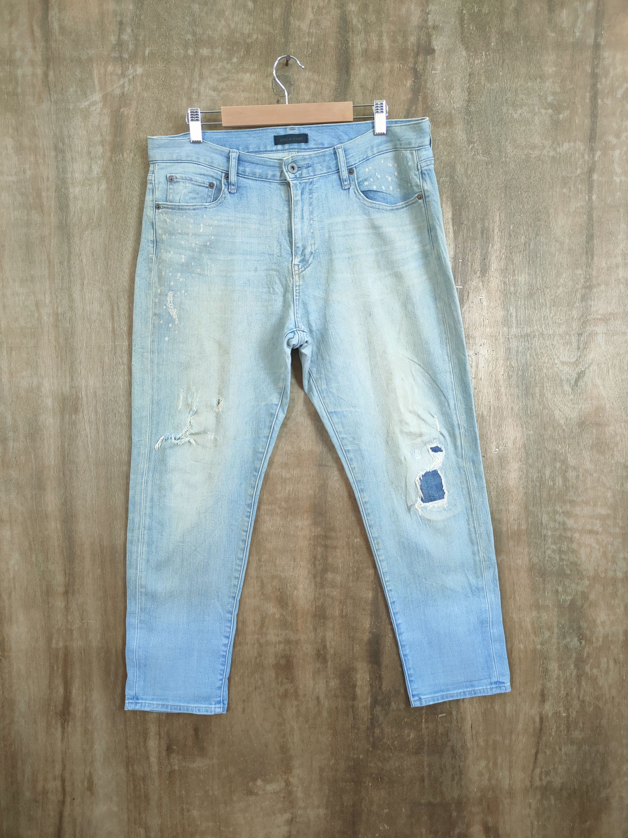Uniqlo uniqlo distressed denim dirty style vintage pants #46-775 Size US 34 / EU 50 - 1 Thumbnail