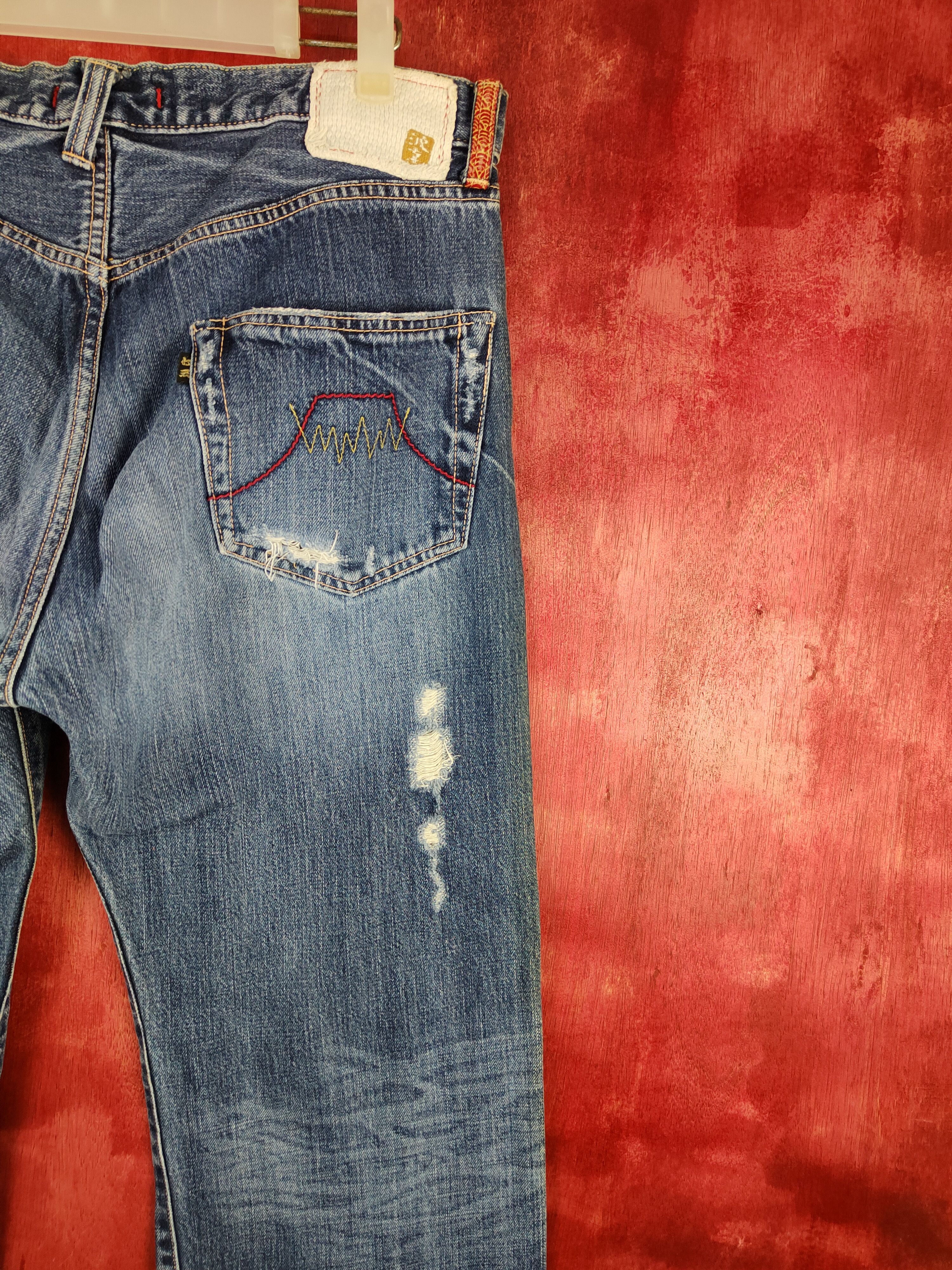 Japanese Brand DL Naminoritatsujin Japan Dragon Ripped Denim #S608 Size US 34 / EU 50 - 13 Thumbnail