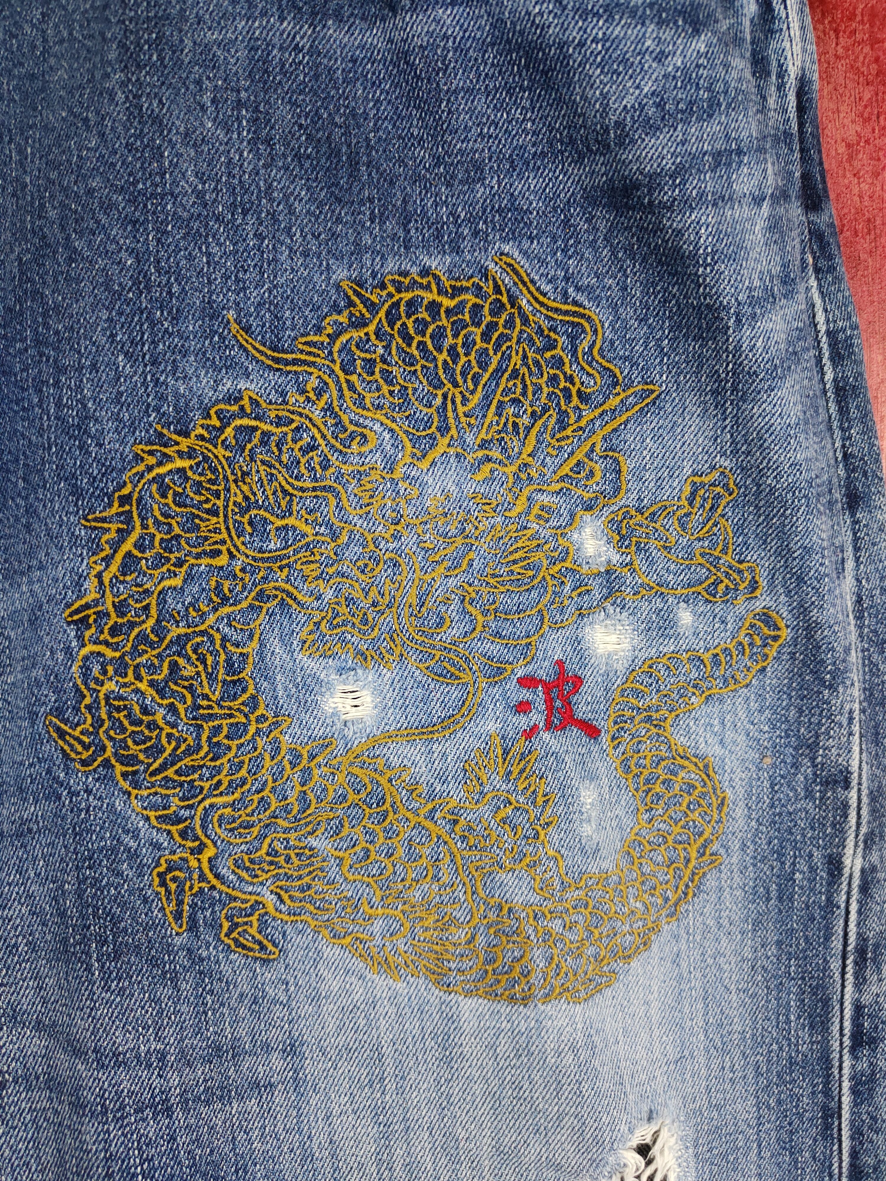 Japanese Brand DL Naminoritatsujin Japan Dragon Ripped Denim #S608 Size US 34 / EU 50 - 5 Thumbnail