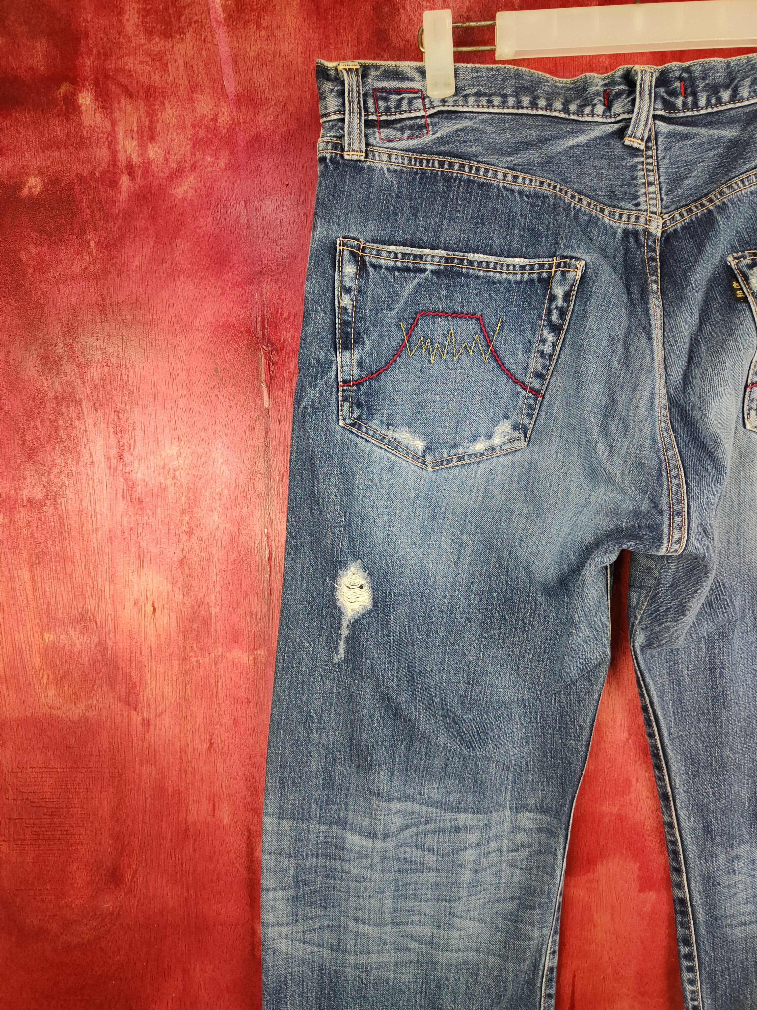 Japanese Brand DL Naminoritatsujin Japan Dragon Ripped Denim #S608 Size US 34 / EU 50 - 11 Thumbnail