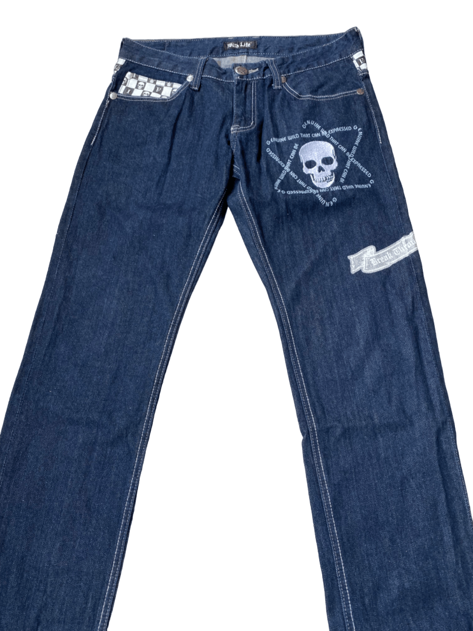 Affliction × If Six Was Nine Skull Cross Wild Life Jeans Size US 35 - 3 Thumbnail
