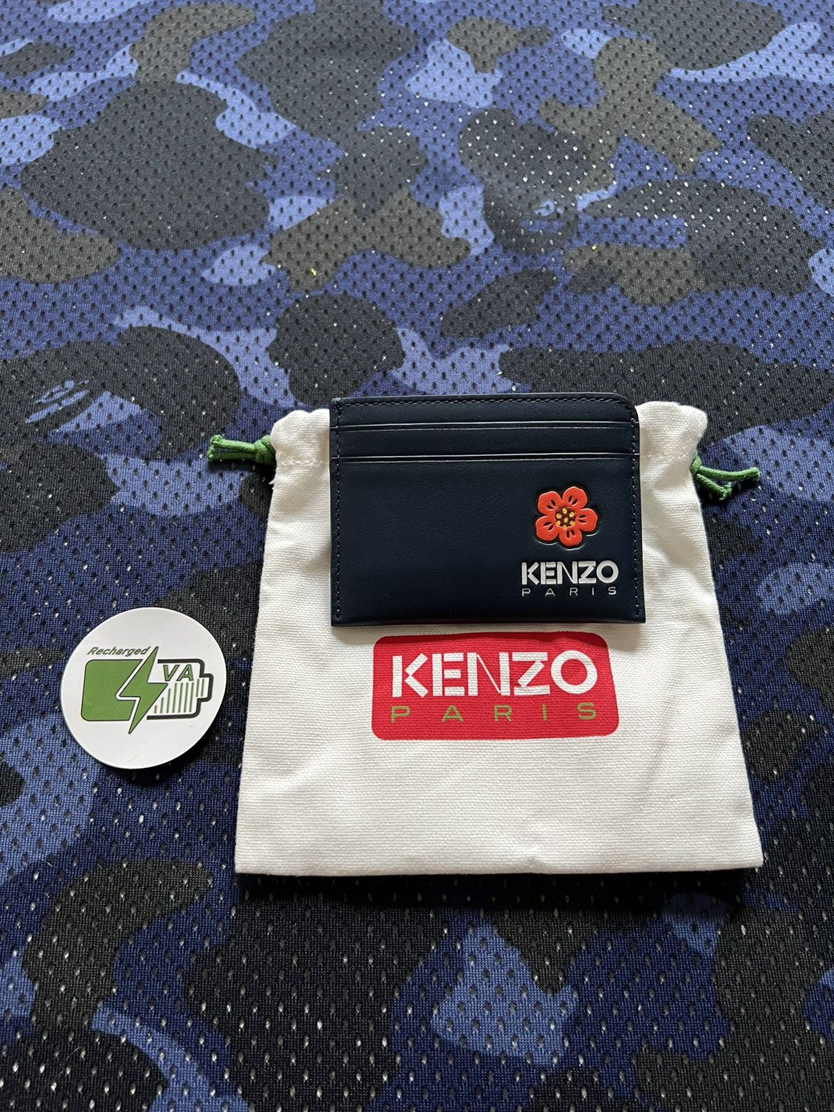 Kenzo 100% Authentic Kenzo Paris Nigo Flower Boke Navy Card Holder ...