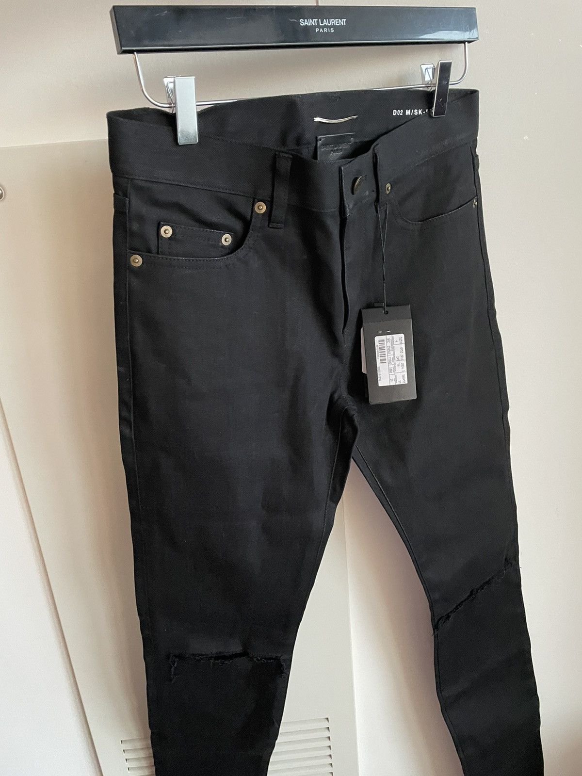 Hedi Slimane × Saint Laurent Paris × Yves Saint Laurent Super Runway Hedi D02 Trash Ripped Distressed Denim Jeans Size US 29 - 4 Thumbnail