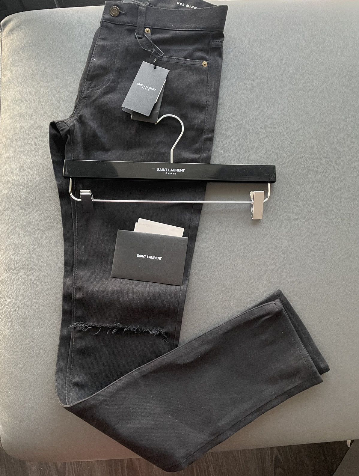 Hedi Slimane × Saint Laurent Paris × Yves Saint Laurent Super Runway Hedi D02 Trash Ripped Distressed Denim Jeans Size US 29 - 10 Thumbnail