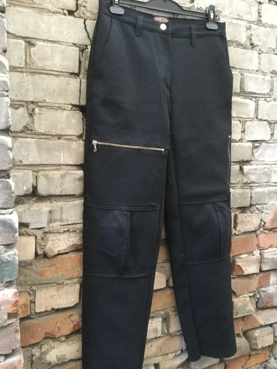 Walter Van Beirendonck !!!NEW!!! RARE + UNIQUE wool/polyamide biker pants Size US 30 / EU 46 - 2 Thumbnail