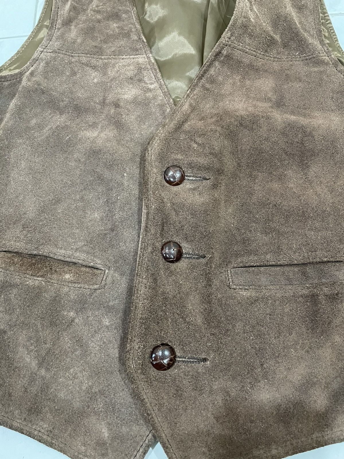 Schott Schott vest fur leather jacket America vintage caferacer Size 42S - 4 Thumbnail