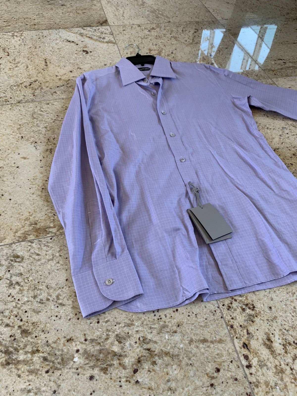 Tom Ford Purple Dotted Box Button Up Size US L / EU 52-54 / 3 - 3 Thumbnail