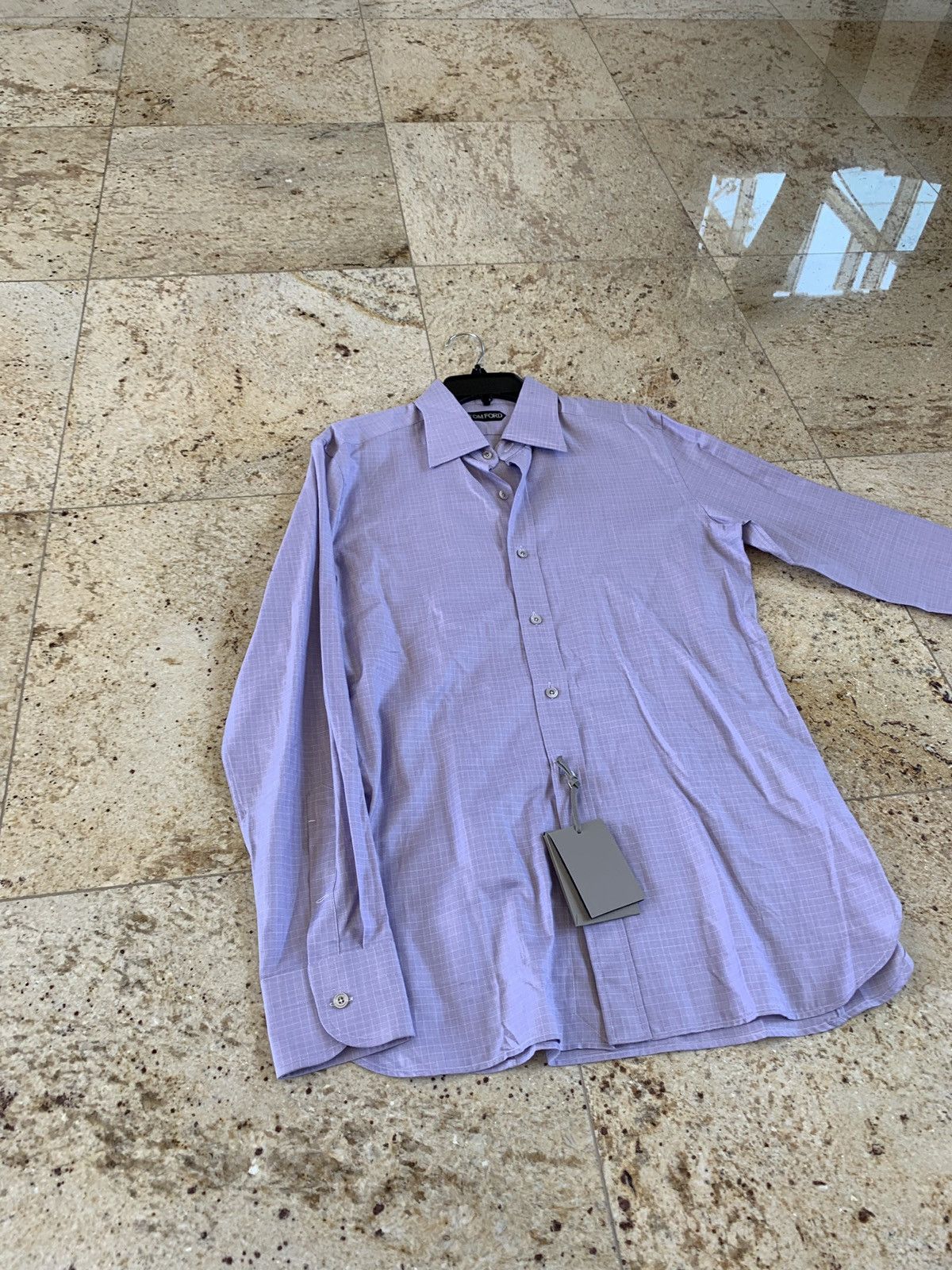 Tom Ford Purple Dotted Box Button Up Size US L / EU 52-54 / 3 - 6 Thumbnail