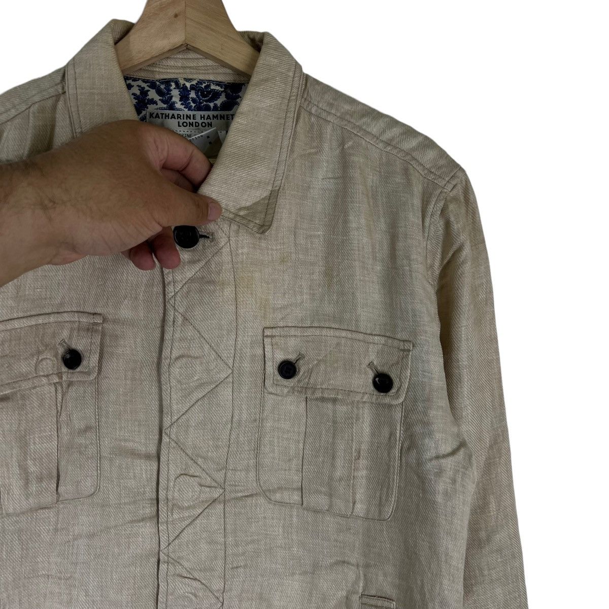 Japanese Brand VINTAGE HIKORY CHORE JACKET KATHARINE HAMNETT JAPAN Size US L / EU 52-54 / 3 - 5 Thumbnail
