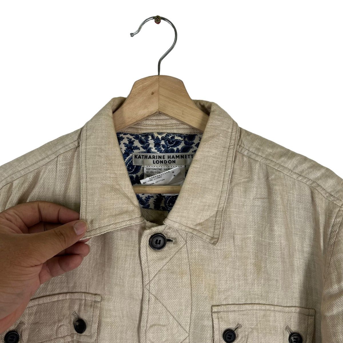 Japanese Brand VINTAGE HIKORY CHORE JACKET KATHARINE HAMNETT JAPAN Size US L / EU 52-54 / 3 - 7 Thumbnail