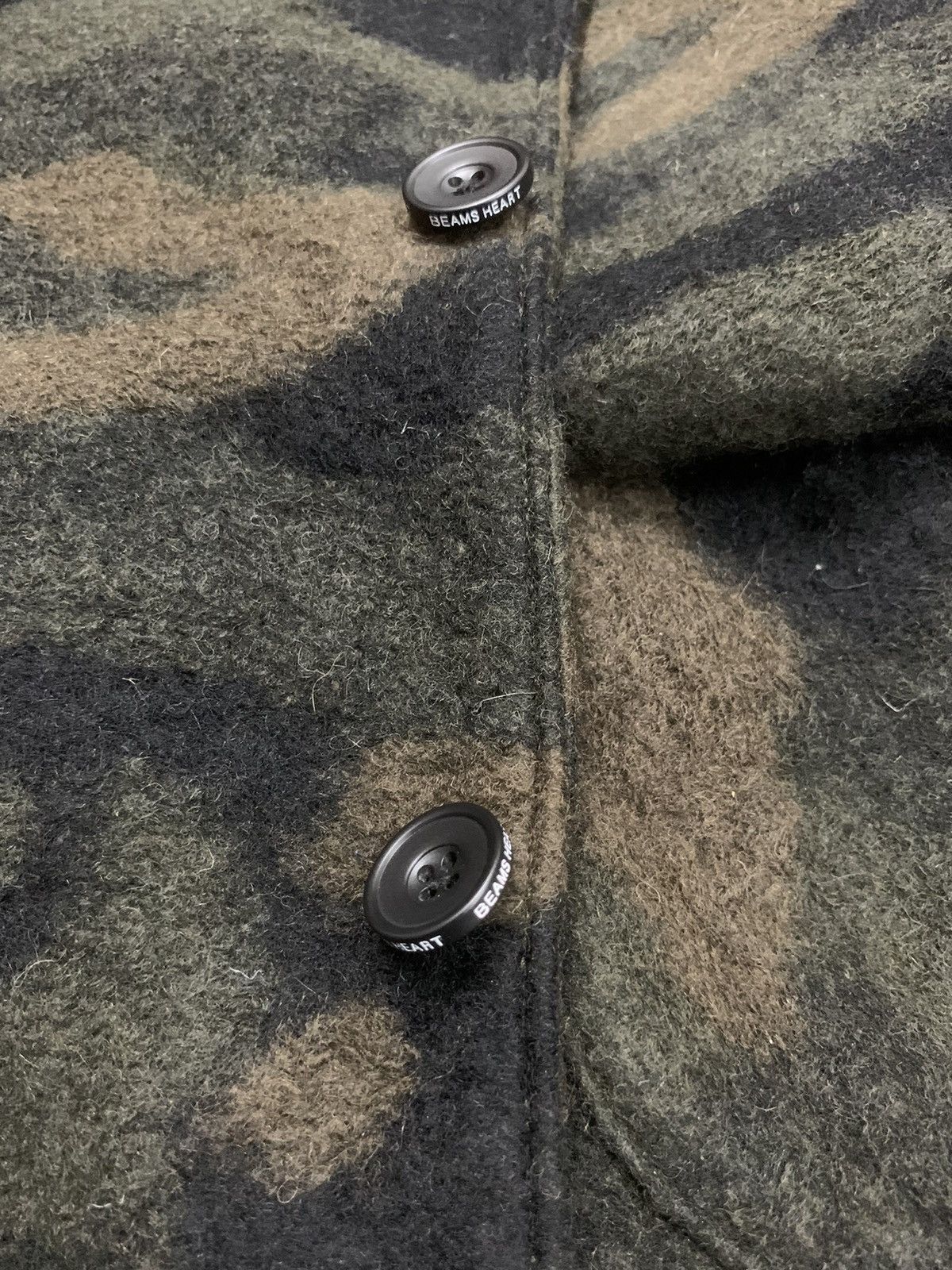 Beams Plus Beams Hearts Camouflage Wool Blazer Coat Size 42L - 6 Thumbnail