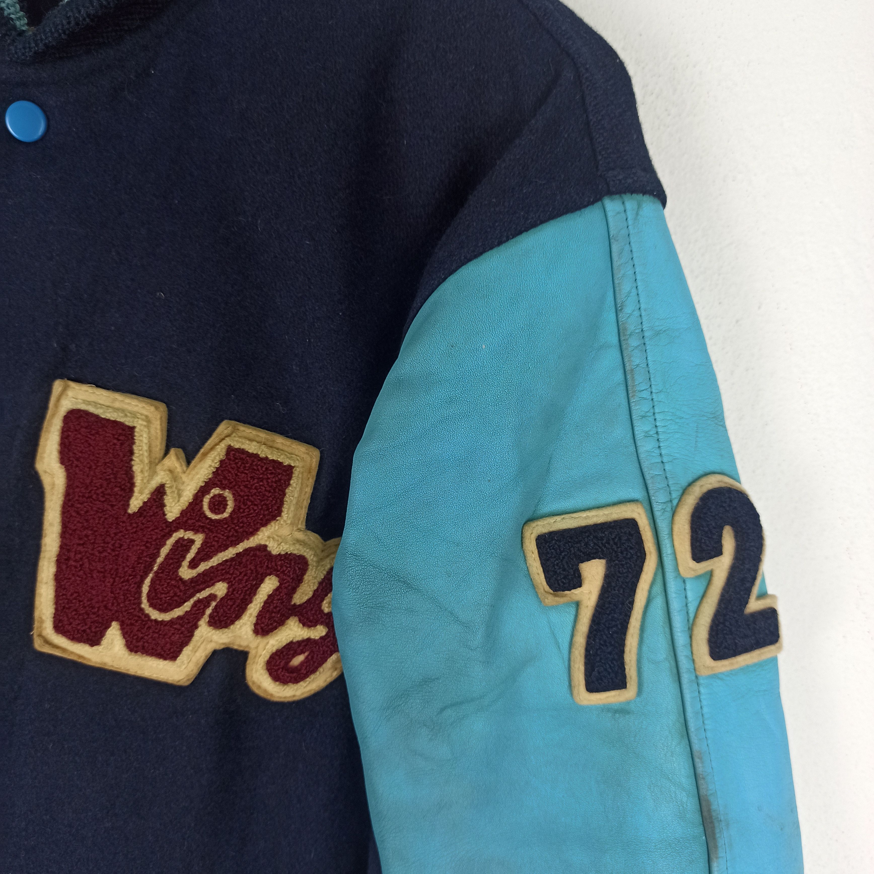 Japanese Brand Vintage Varsity Jacket WING American Spirit byQB Club Size US L / EU 52-54 / 3 - 4 Thumbnail