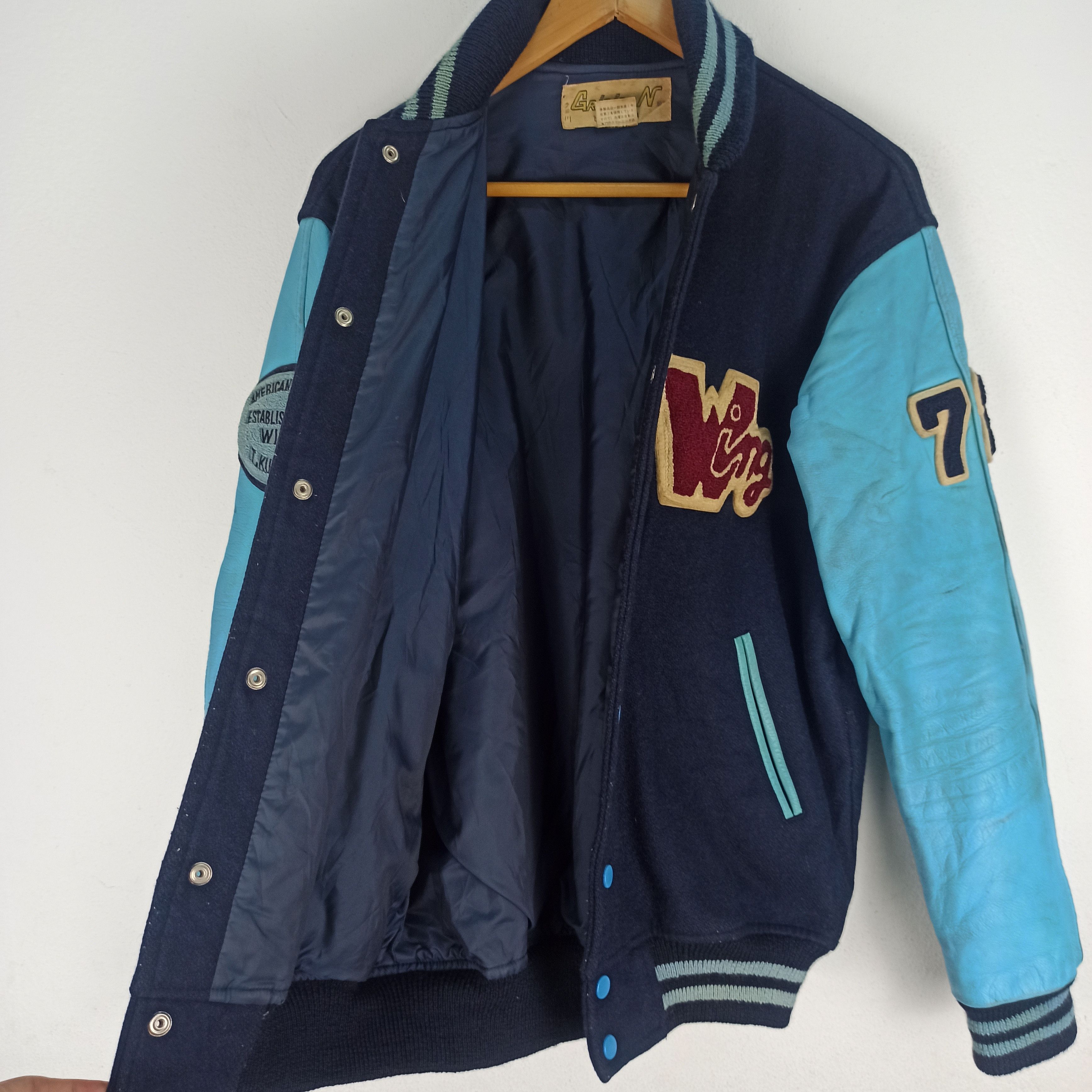 Japanese Brand Vintage Varsity Jacket WING American Spirit byQB Club Size US L / EU 52-54 / 3 - 7 Thumbnail
