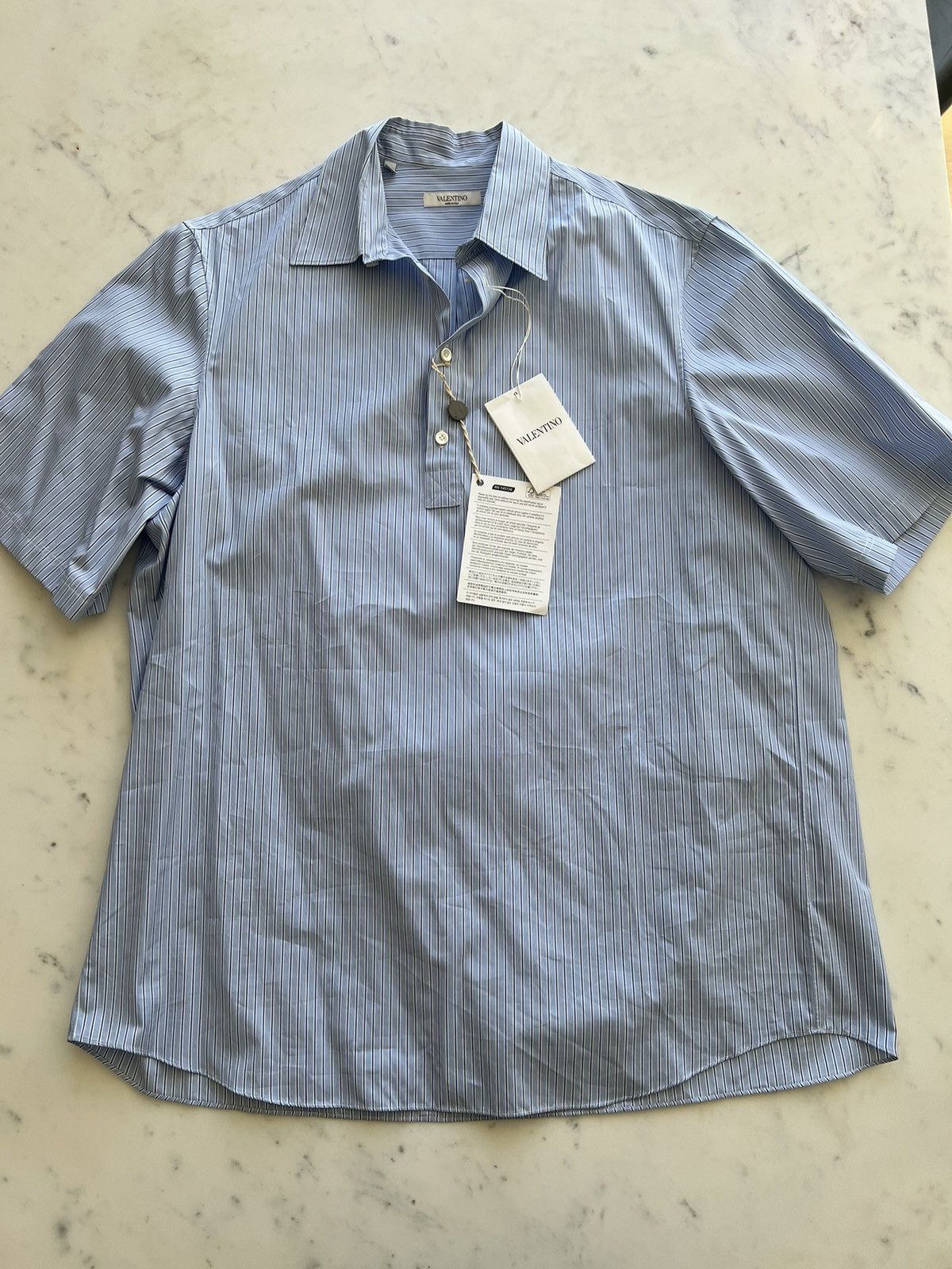 Valentino Oversized short sleeves shirt blue stripes