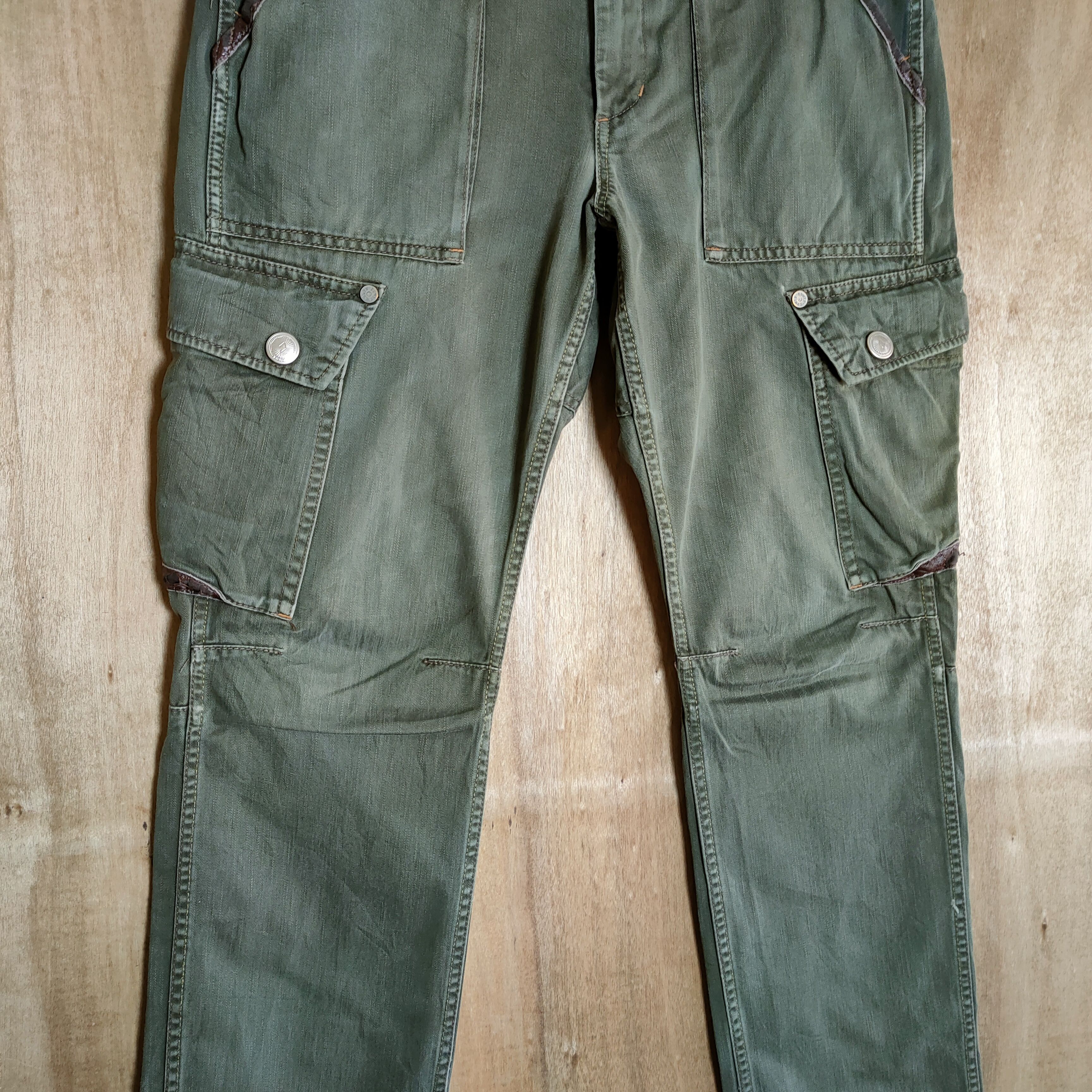 Japanese Brand JAPANESE BRAND VINTAGE FADED GREEN CARGO PANTS Size US 32 / EU 48 - 6 Thumbnail