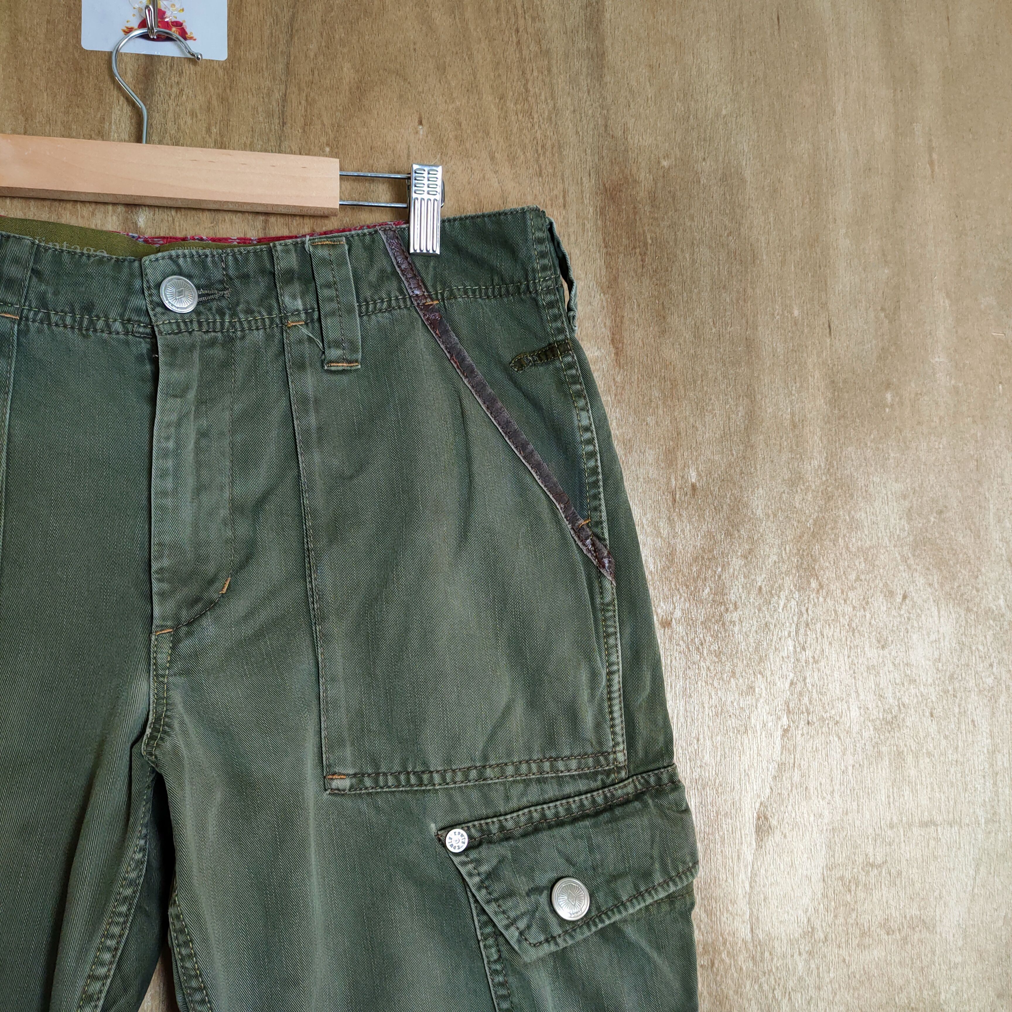 Japanese Brand JAPANESE BRAND VINTAGE FADED GREEN CARGO PANTS Size US 32 / EU 48 - 5 Thumbnail