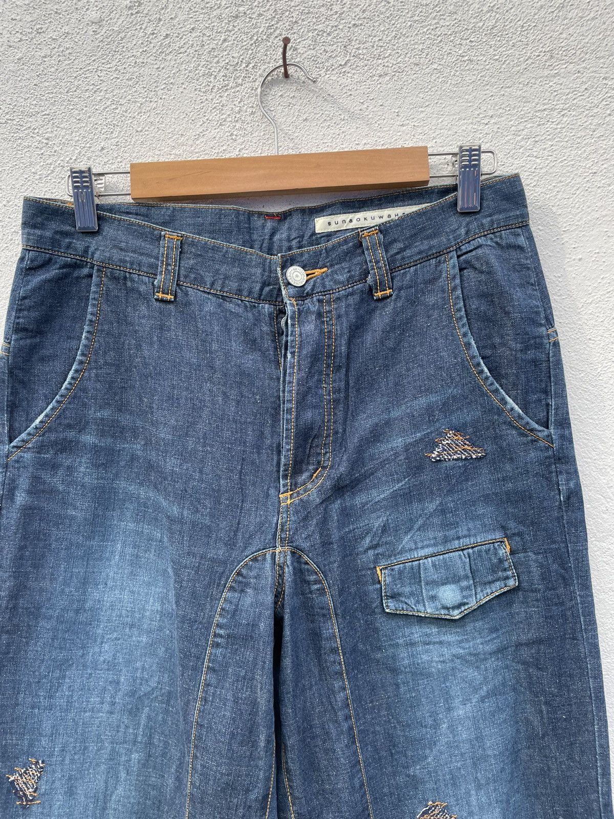 Issey Miyake Sinaokuwahara Light Denim Design Pants Size US 31 - 1 Thumbnail