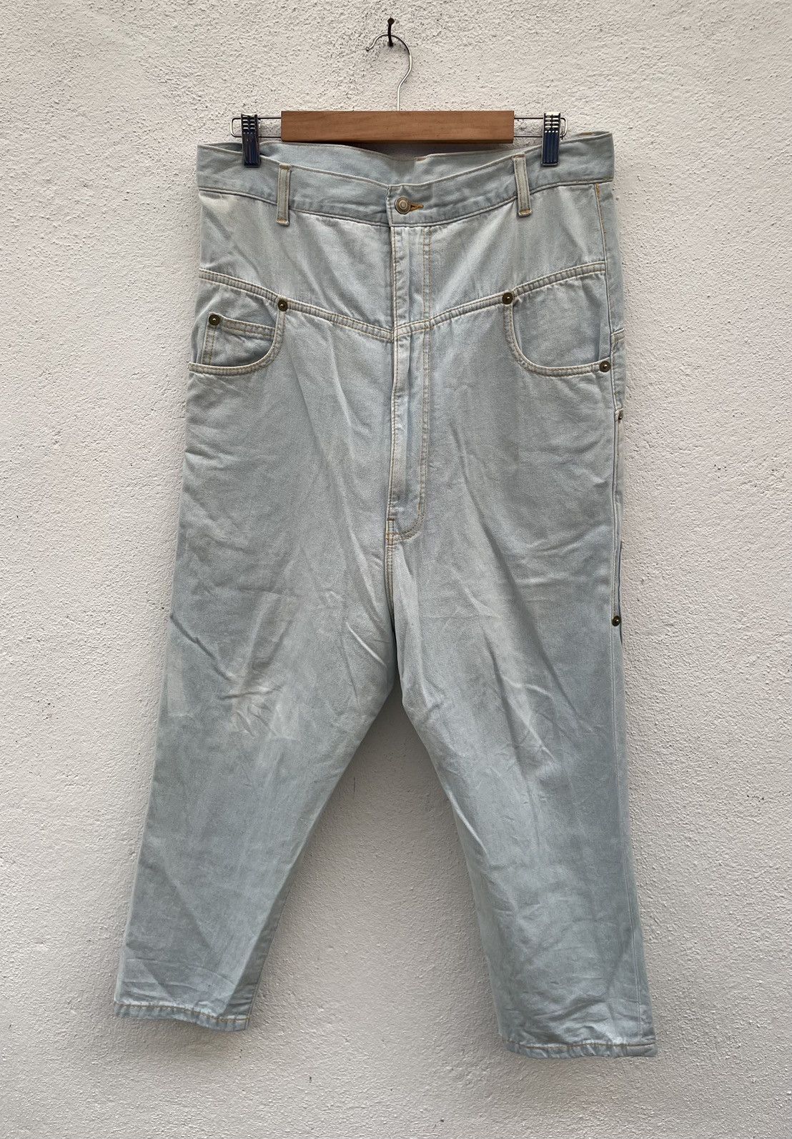 Issey Miyake Mercibeaucoup Jevous Enprie Inspired Drop Crotch Pants Size US 34 / EU 50 - 2 Thumbnail