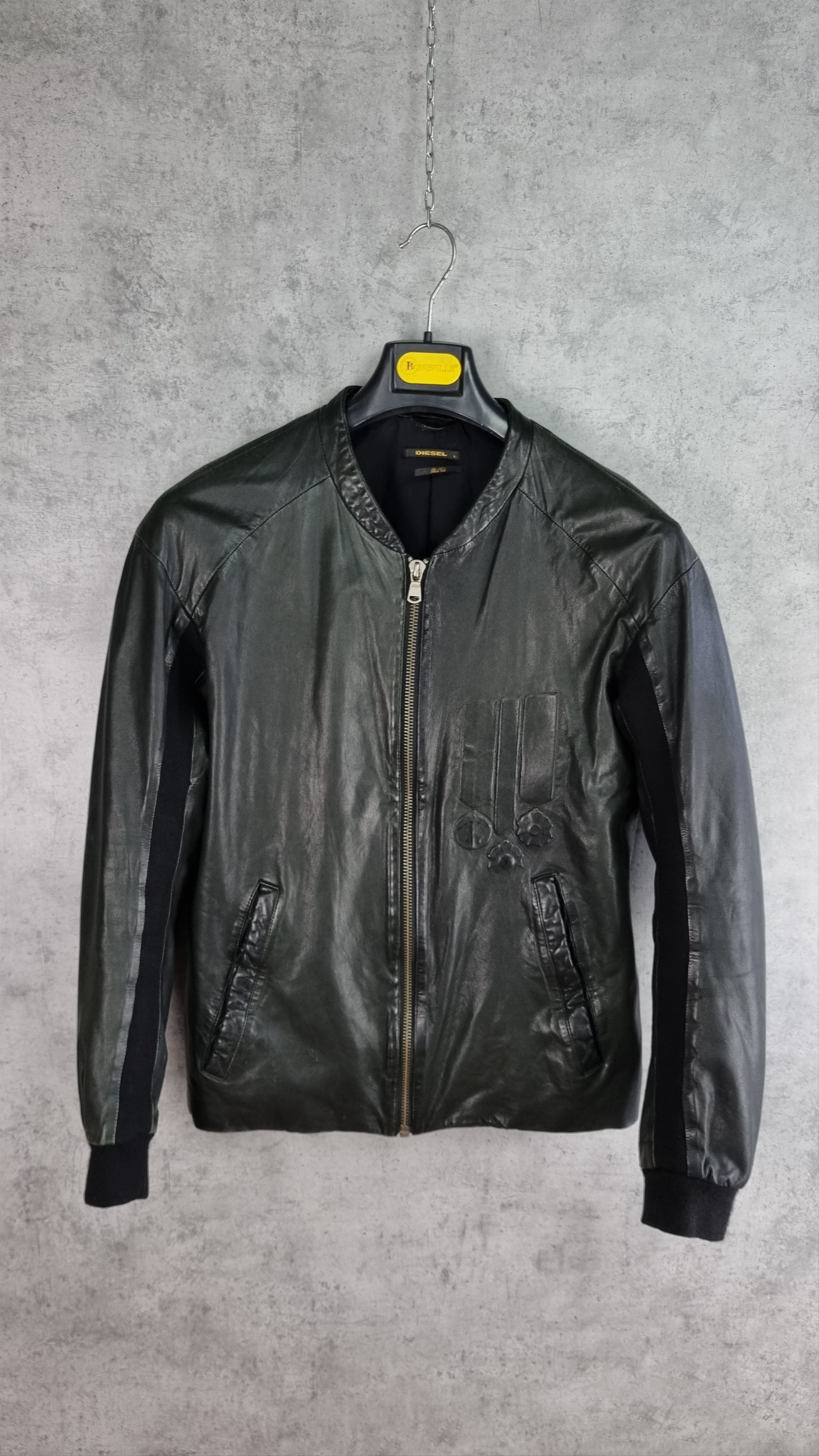 Diesel × Diesel Black Gold × Genuine Leather Diesel Balck Gold Leather Biker Jacket Size US L / EU 52-54 / 3 - 4 Thumbnail