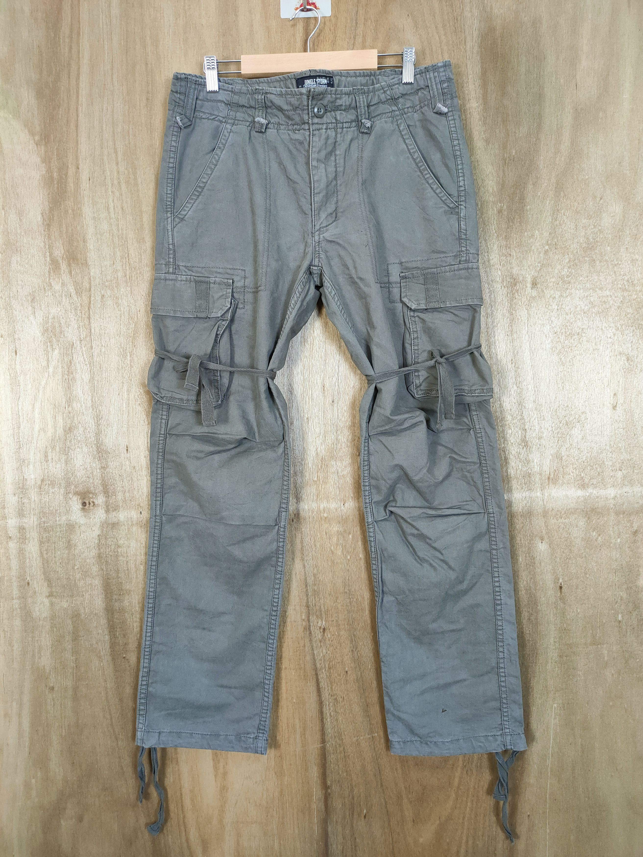 Japanese Brand VINTAGE GREY BONDAGE CARGO PANTS/ PARACHUTE PANTS Size US 32 / EU 48 - 1 Thumbnail