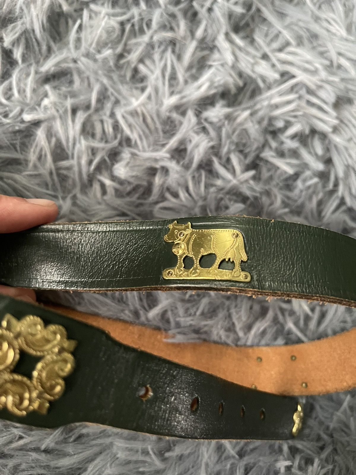 Etro × Vintage Etro 90s vintage cows logo leather belt 81cm Size ONE SIZE - 2 Thumbnail