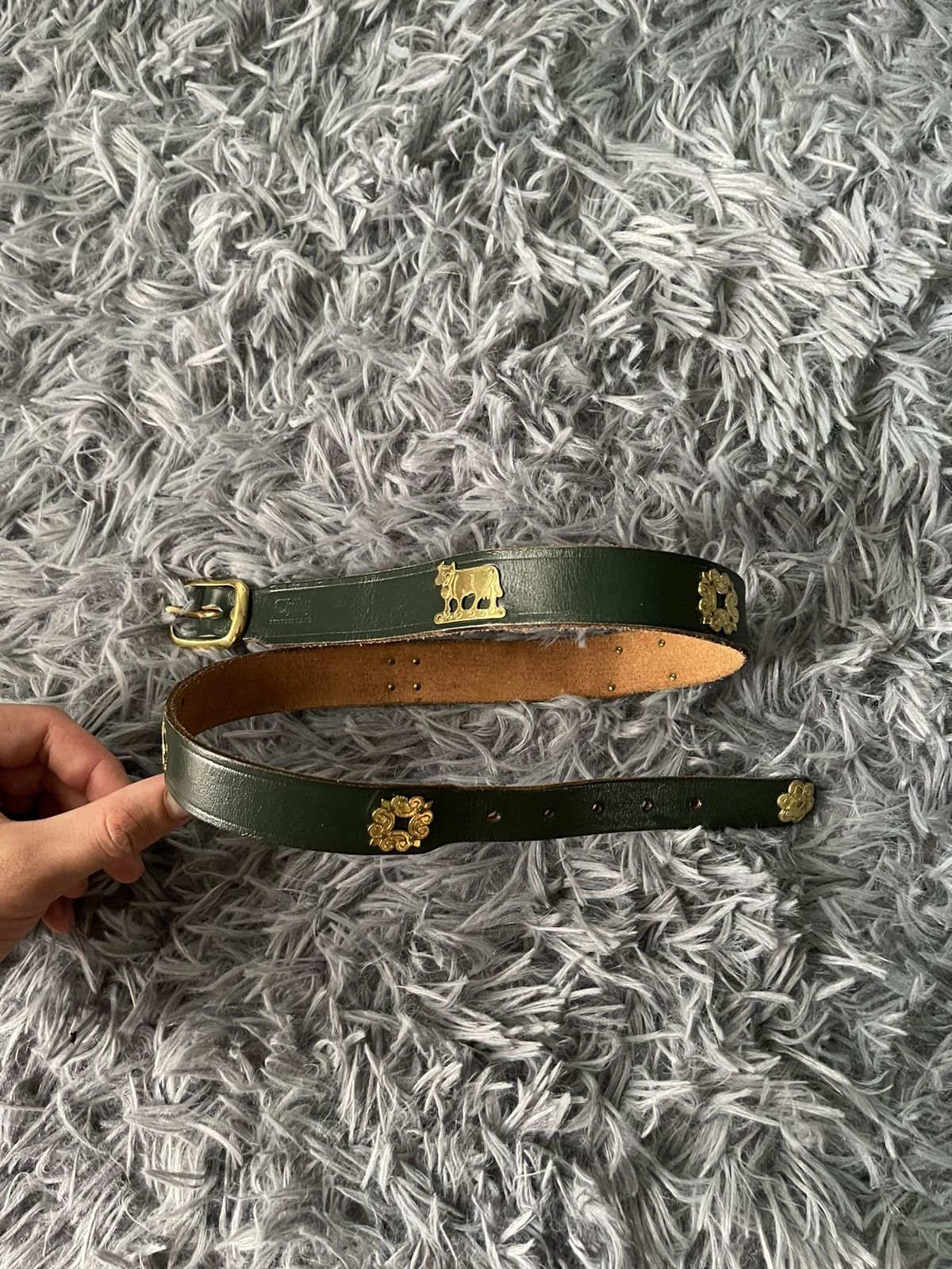 Etro × Vintage Etro 90s vintage cows logo leather belt 81cm Size ONE SIZE - 1 Thumbnail
