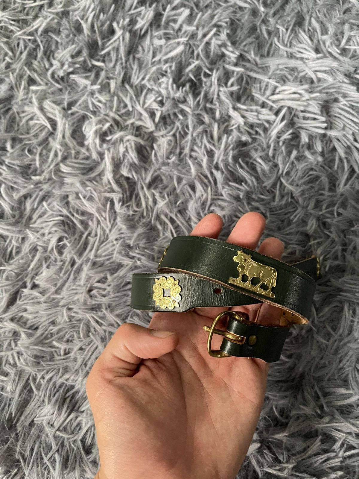 Etro × Vintage Etro 90s vintage cows logo leather belt 81cm Size ONE SIZE - 10 Thumbnail