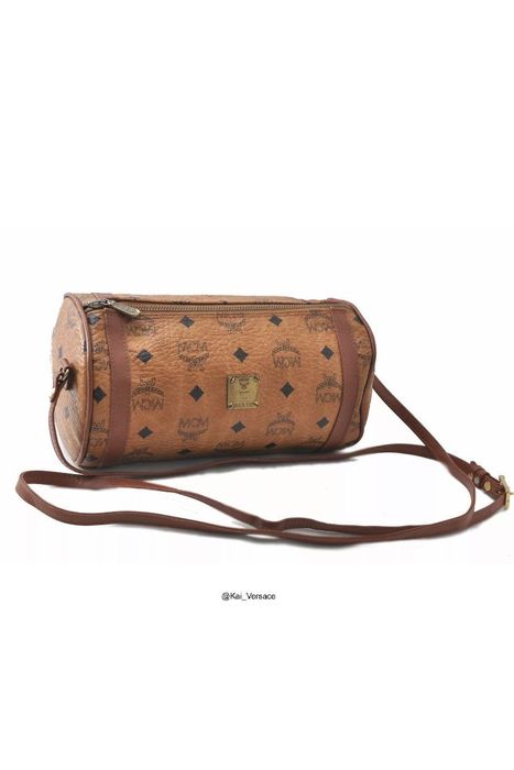 Auth MCM Visetos Cognac Brown Monogram Waist Bag Germany 