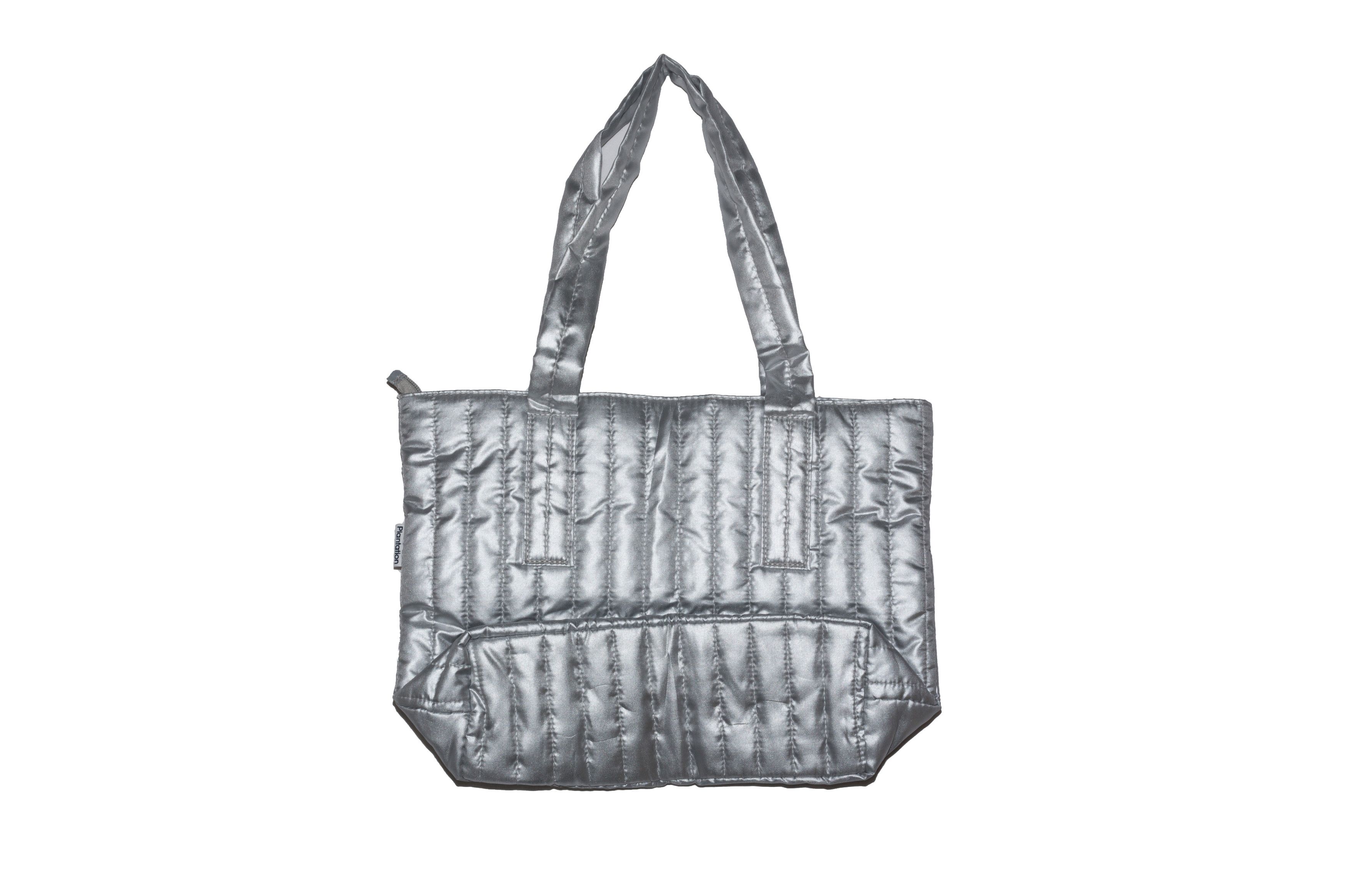 Issey Miyake Silver Padded Polyester Hand Bag Size ONE SIZE - 2 Thumbnail