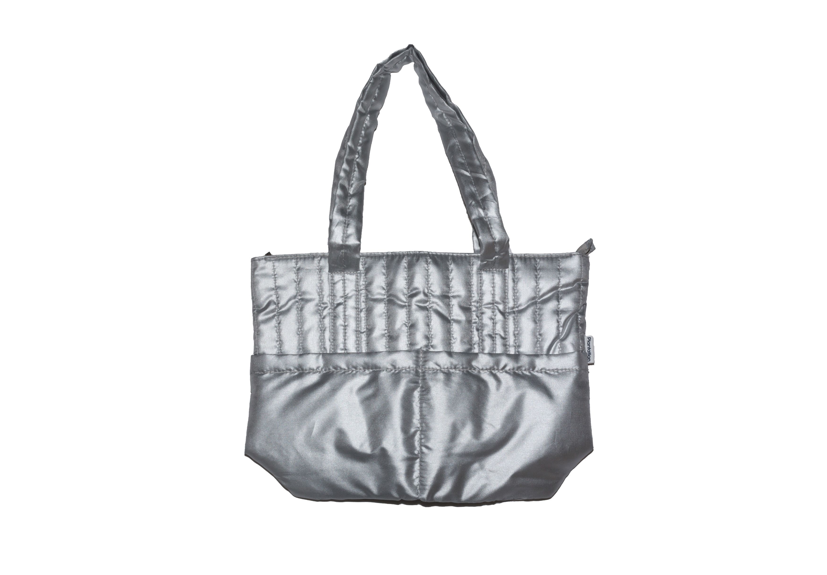Silver Padded Polyester Hand Bag