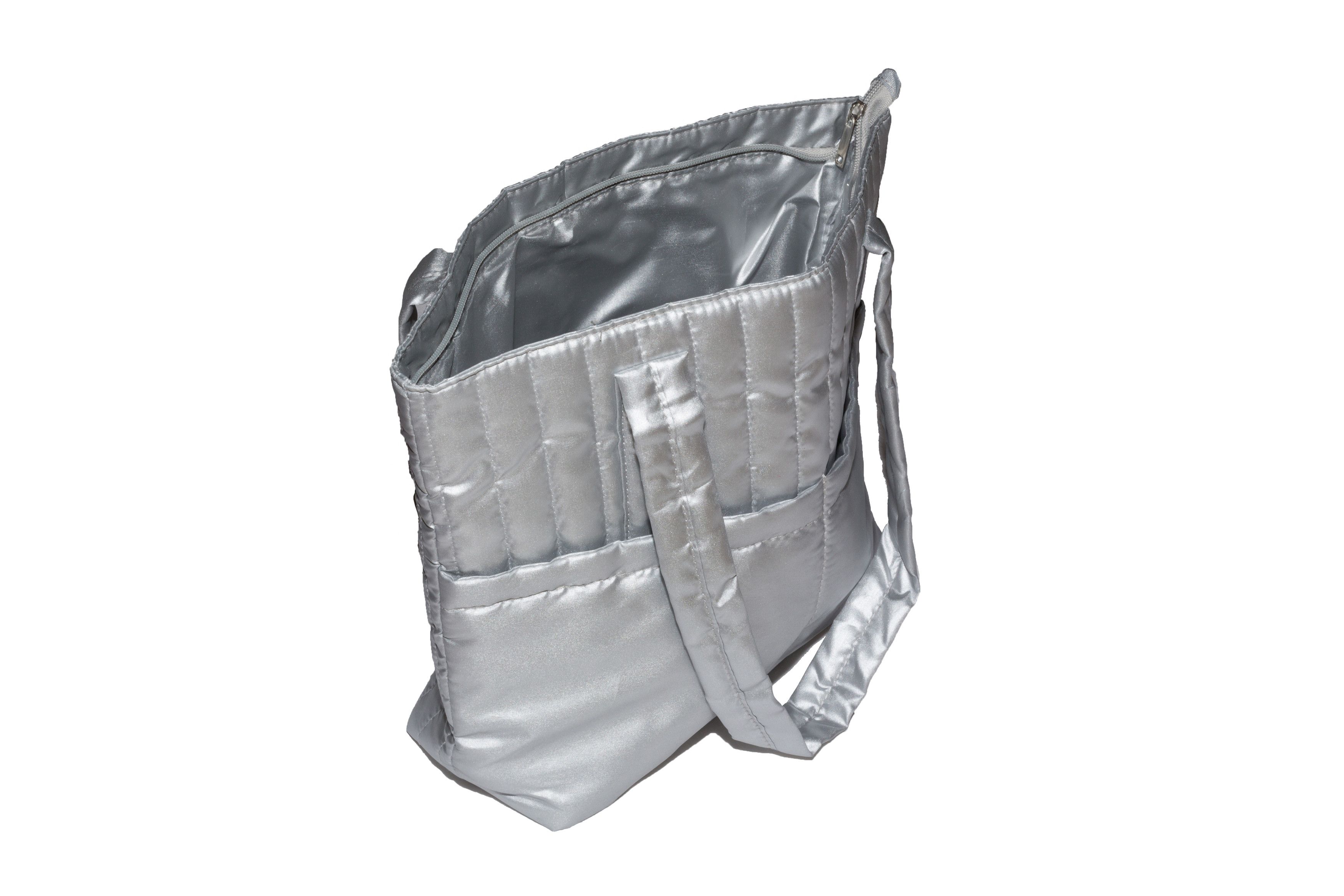 Issey Miyake Silver Padded Polyester Hand Bag Size ONE SIZE - 6 Thumbnail